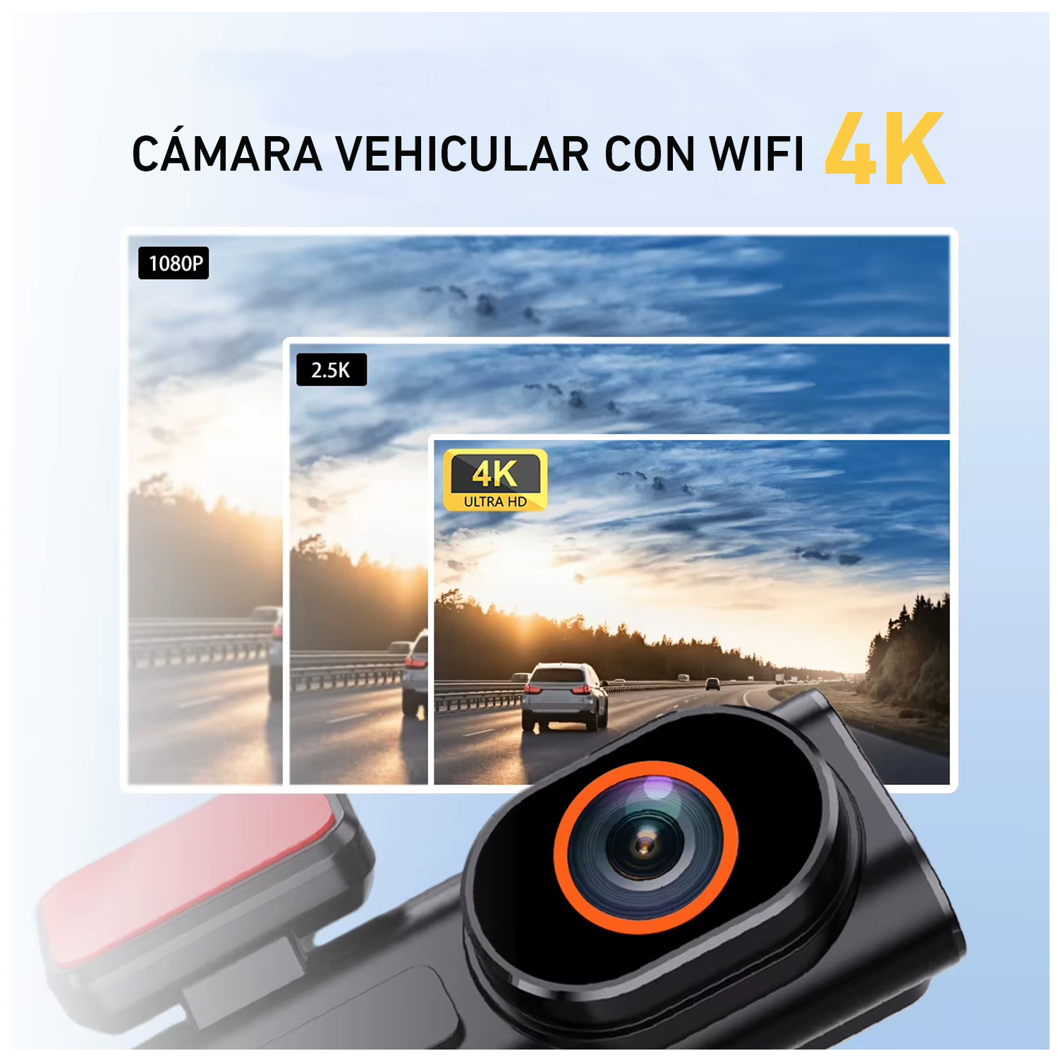 CÁMARA VEHICULAR K6 PANTALLA DIGITAL 1080P DVR WIFI AUTO CARRO - 2