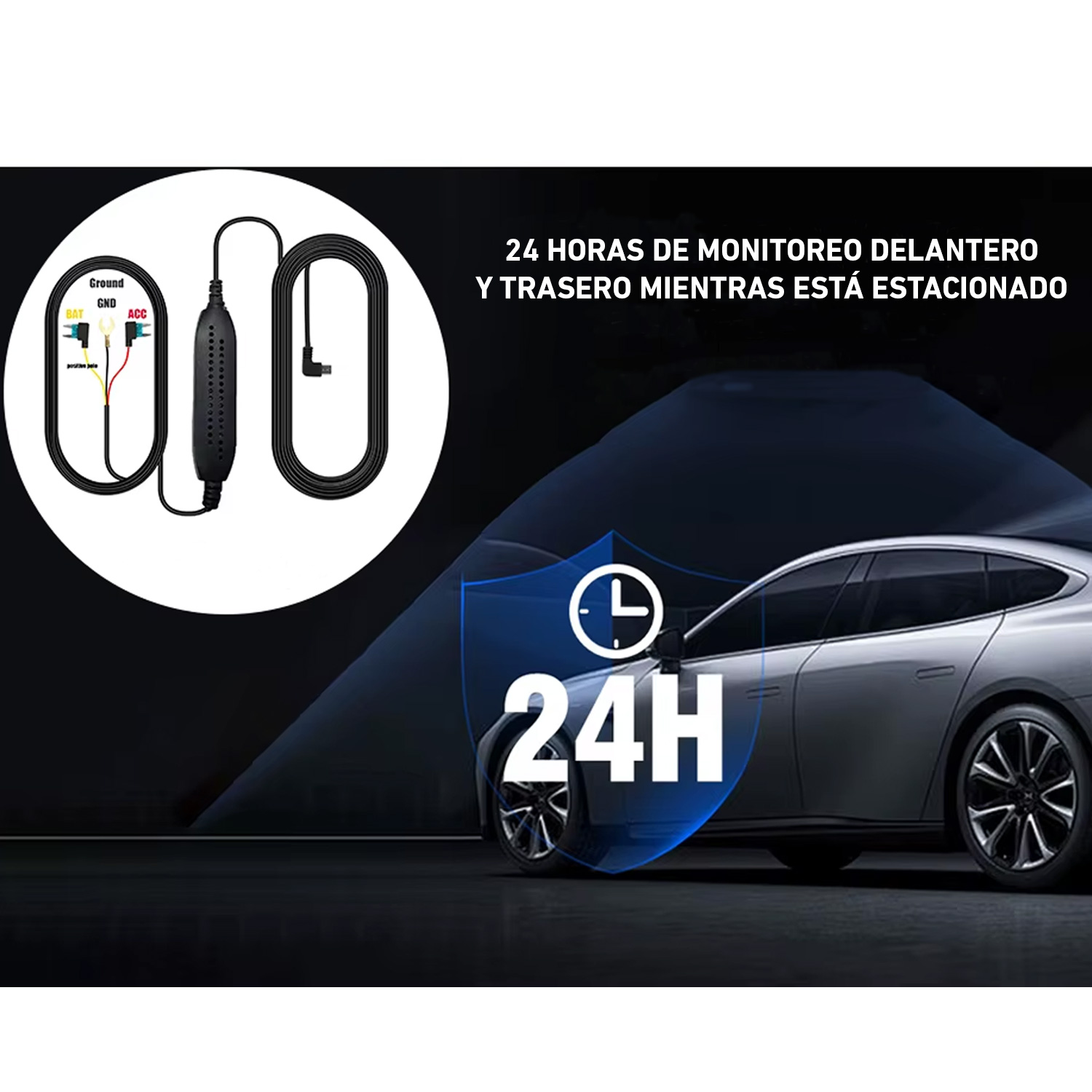 CÁMARA VEHICULAR K6 PANTALLA DIGITAL 1080P DVR WIFI AUTO CARRO - 6