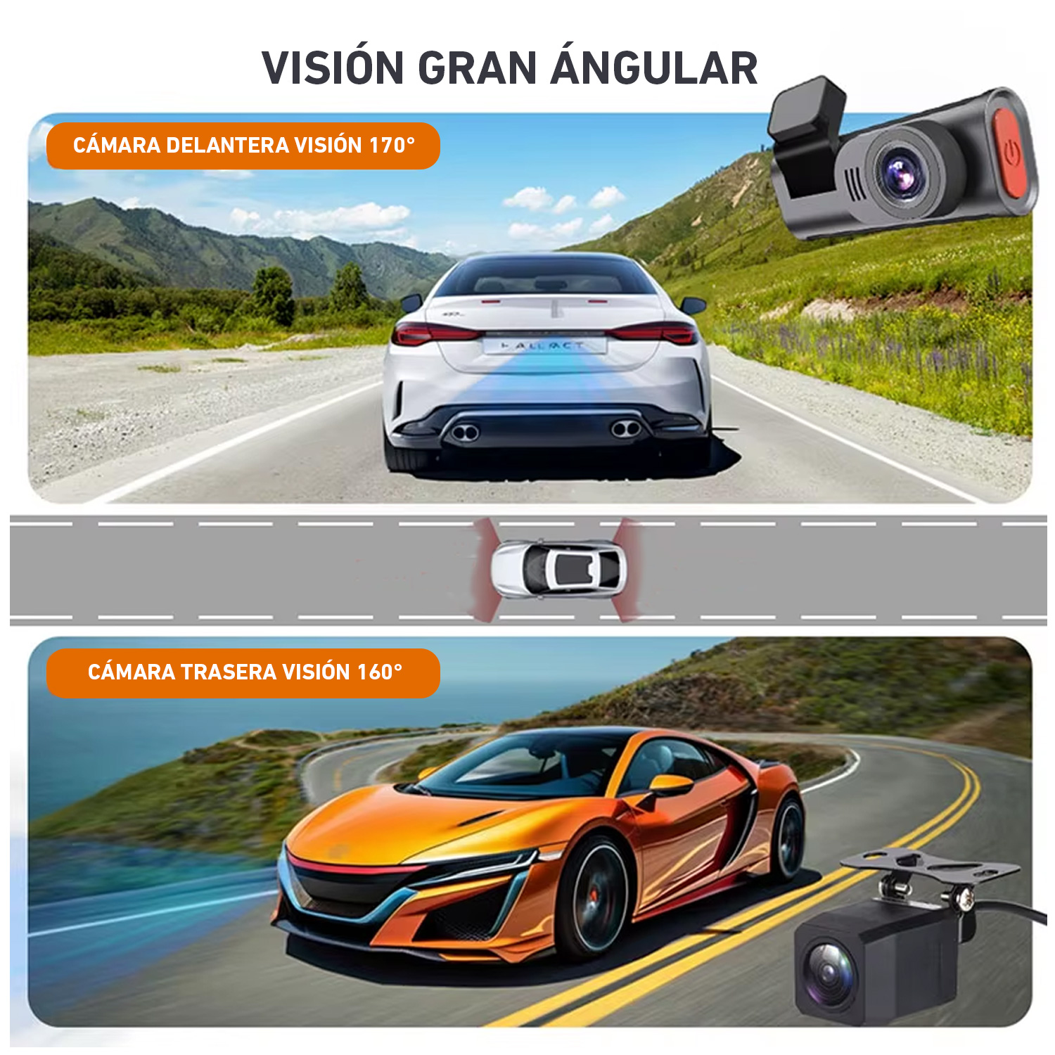 CÁMARA VEHICULAR D28W PANTALLA DIGITAL 1080P DVR WIFI AUTO CARRO - 2