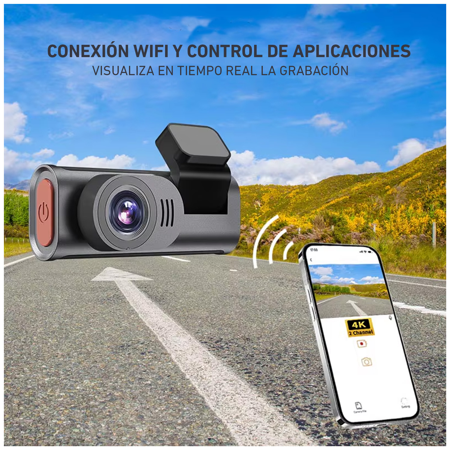 CÁMARA VEHICULAR D28W PANTALLA DIGITAL 1080P DVR WIFI AUTO CARRO - 4