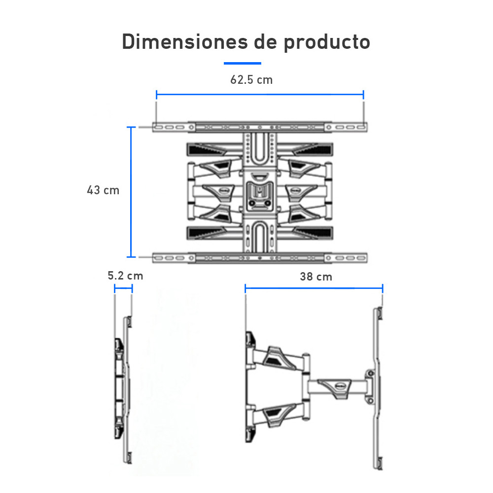 RACK SOPORTE GIRATORIO PARA MONITOR O TV 40' A 80' NORTH BAYOU P6 - 6