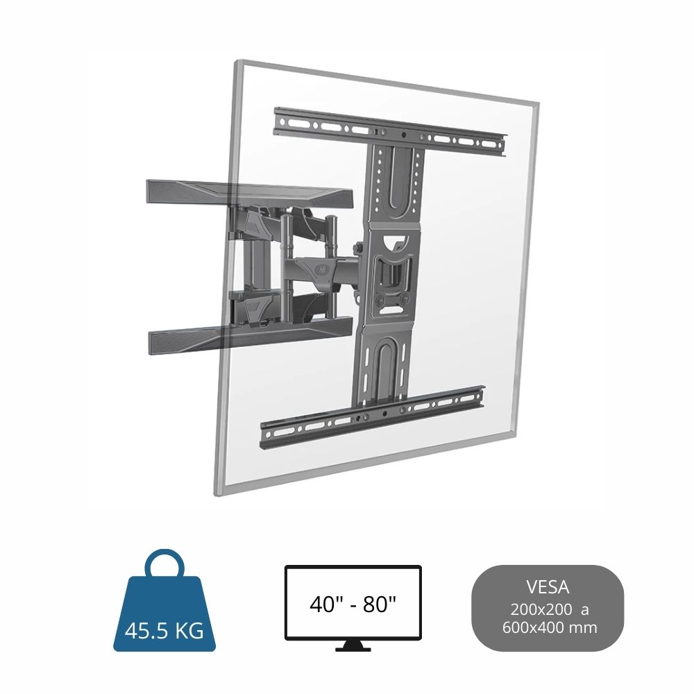 RACK SOPORTE GIRATORIO PARA MONITOR O TV 40' A 80' NORTH BAYOU P6 - 8