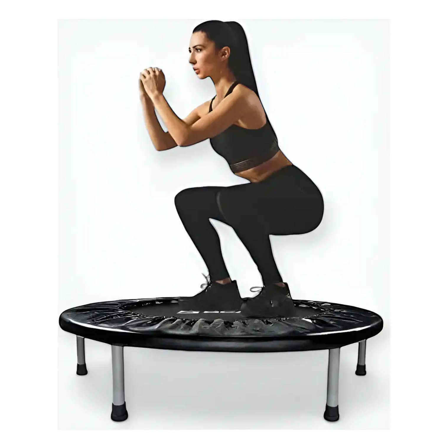 TRAMPOLÍN SALTARÍN ENTRENAMIENTO FITNESS ACERO PLEGABLE 100CM EB01 - 3