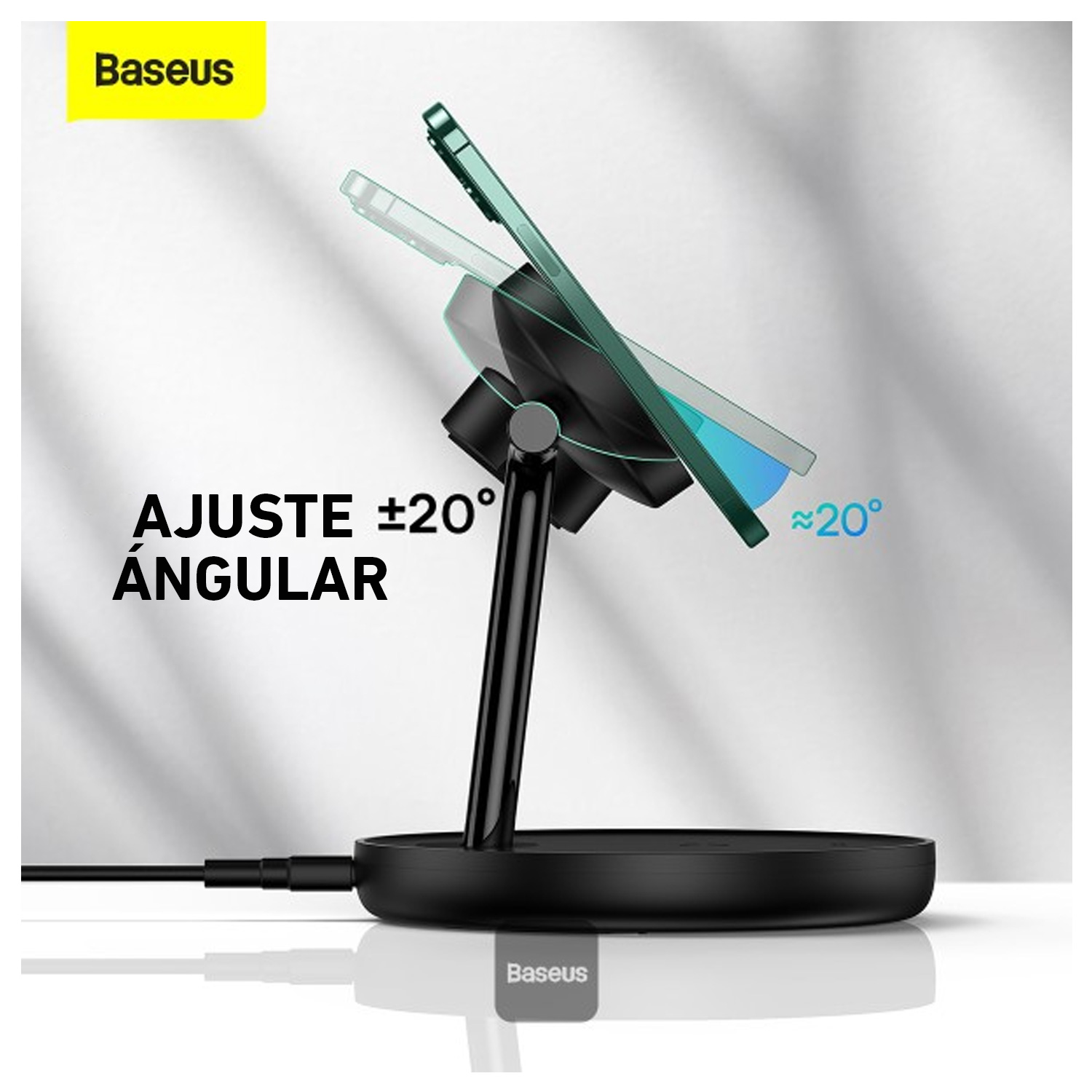 CARGADOR INALÁMBRICO 3 EN 1 BASEUS 20W CARGA MAGNÉTICA CELULAR RLEOJ AIRPODS BASEUS WXTE000101 - 10