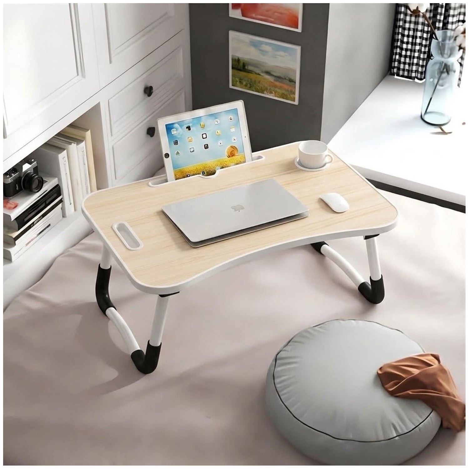 MESA PARA LAPTOP ESCRITORIO PORTÁTIL DK01 BEIGE - 4