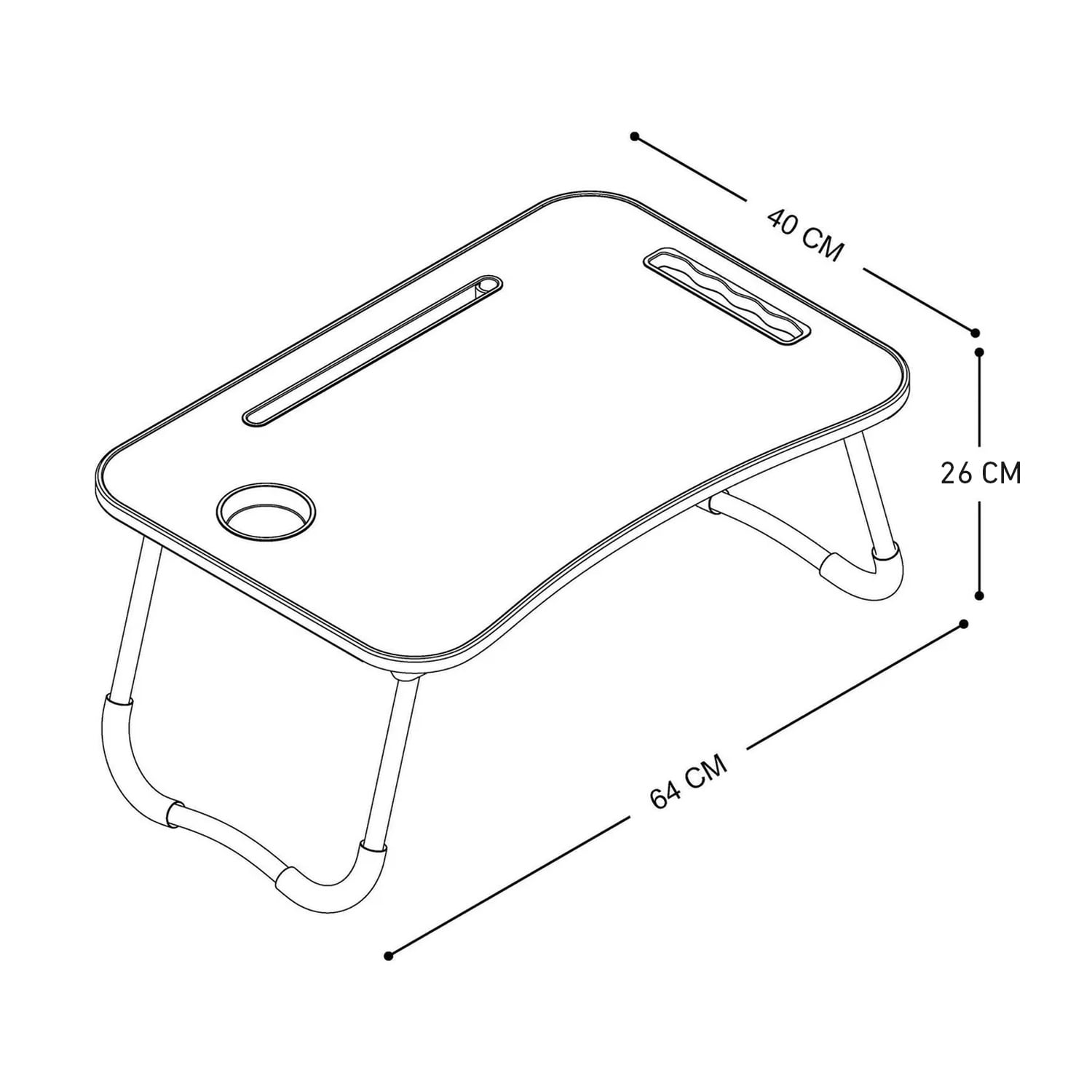 MESA PARA LAPTOP ESCRITORIO PLEGABLE PORTÁTIL DK01 GRIS OSCURO - 7