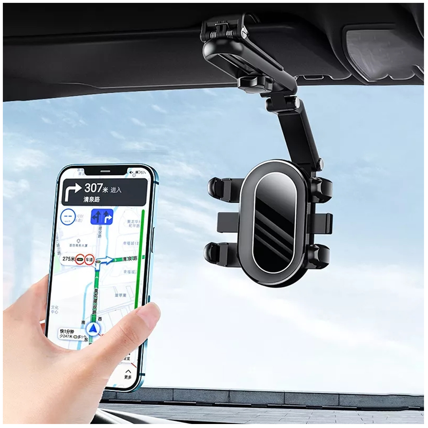 SOPORTE DE CELULAR PARA CARRO CON VENTOSA GIRATORIA 360° CLIP CH02 - 3