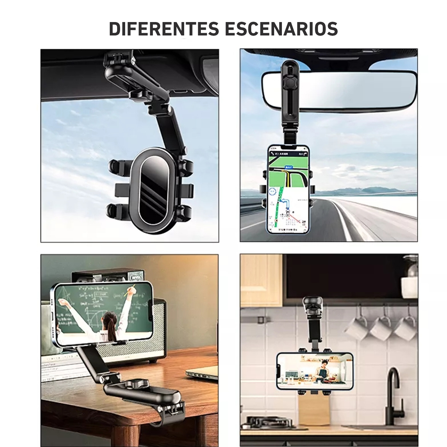 SOPORTE DE CELULAR PARA CARRO CON VENTOSA GIRATORIA 360° CLIP CH02 - 4