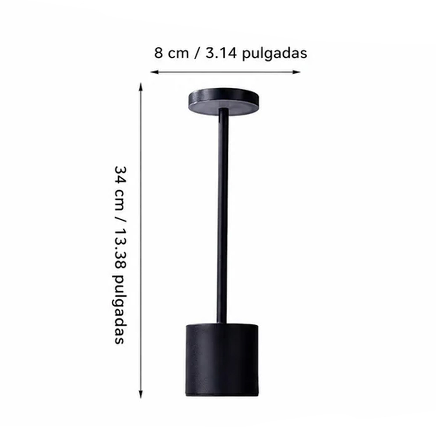 LÁMPARA DE ESCRITORIO LUZ LED REGULABLES INALÁMBRICA TÁCTIL LT02 NEGRO - 3