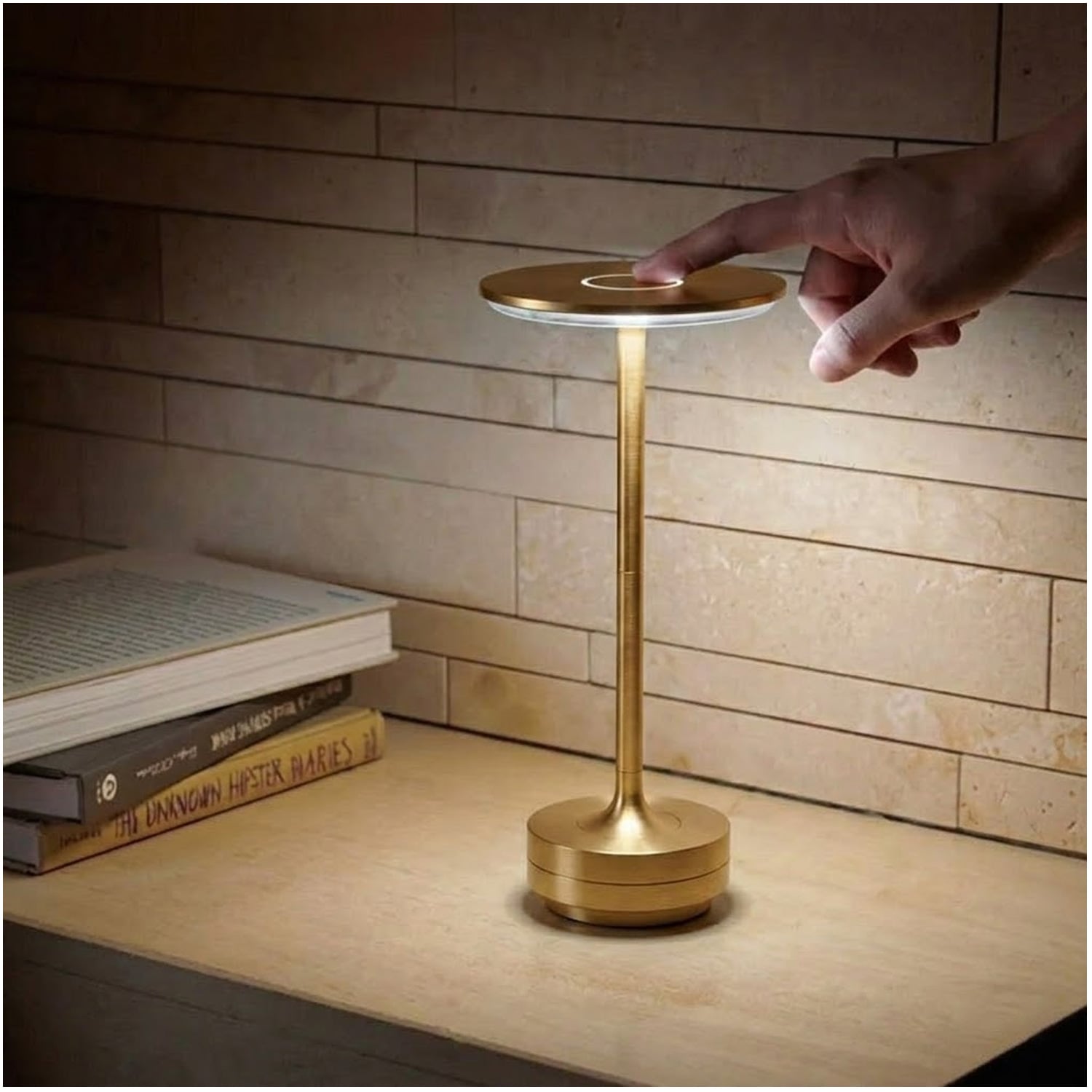 LÁMPARA DE MESA LUZ LED REGULABLE INALÁMBRICA TÁCTIL LT01 GOLDEN - 7