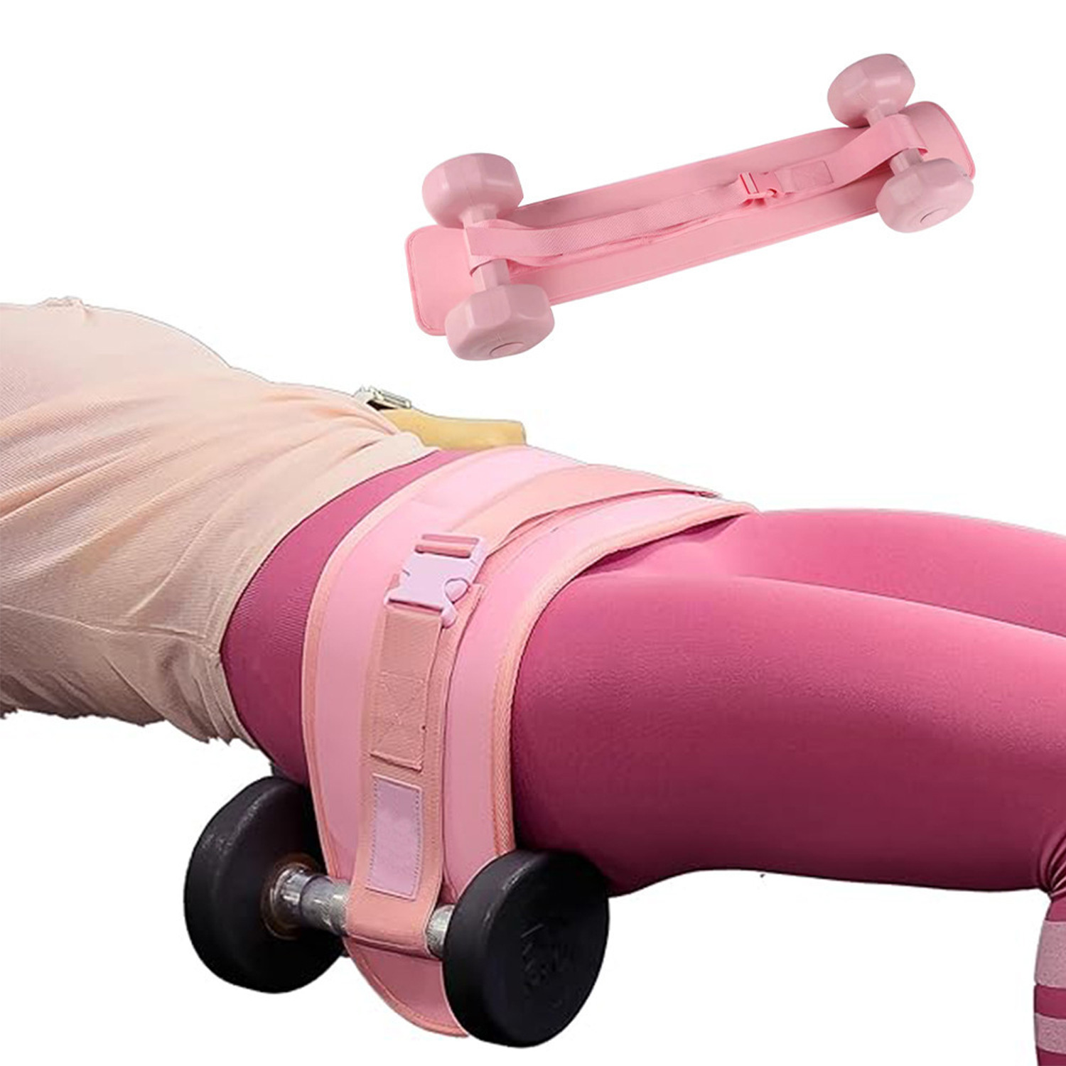 CINTURÓN DE EMPUJE DE CADERA PARA DEPORTE ENTRENADOR DE GLÚTEOS BSP01 ROSA - 3