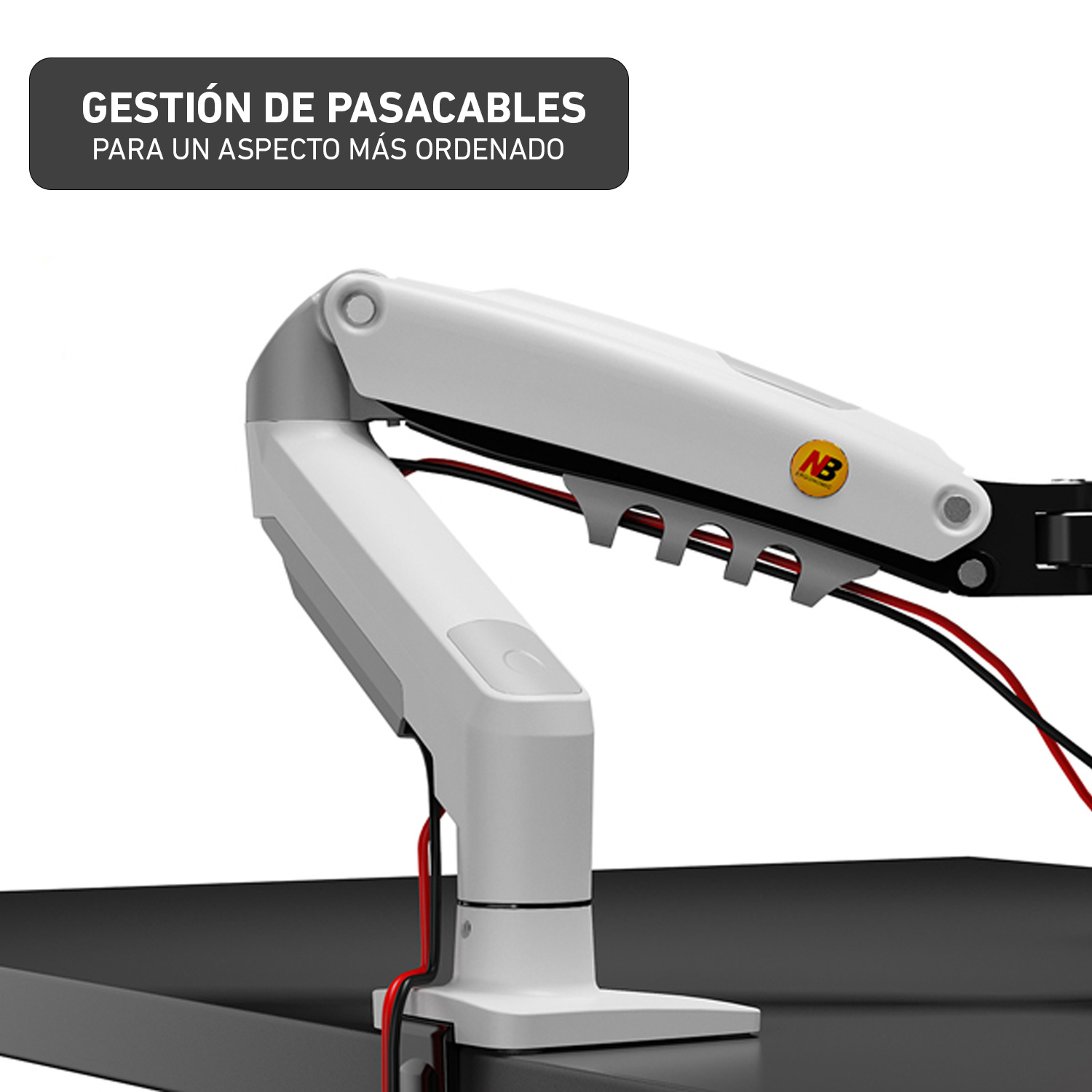 BRAZO SOPORTE RACK GIRATORIO DE MONITOR 17' 32' NORTH BAYOU F80-XE BLANCO - 10
