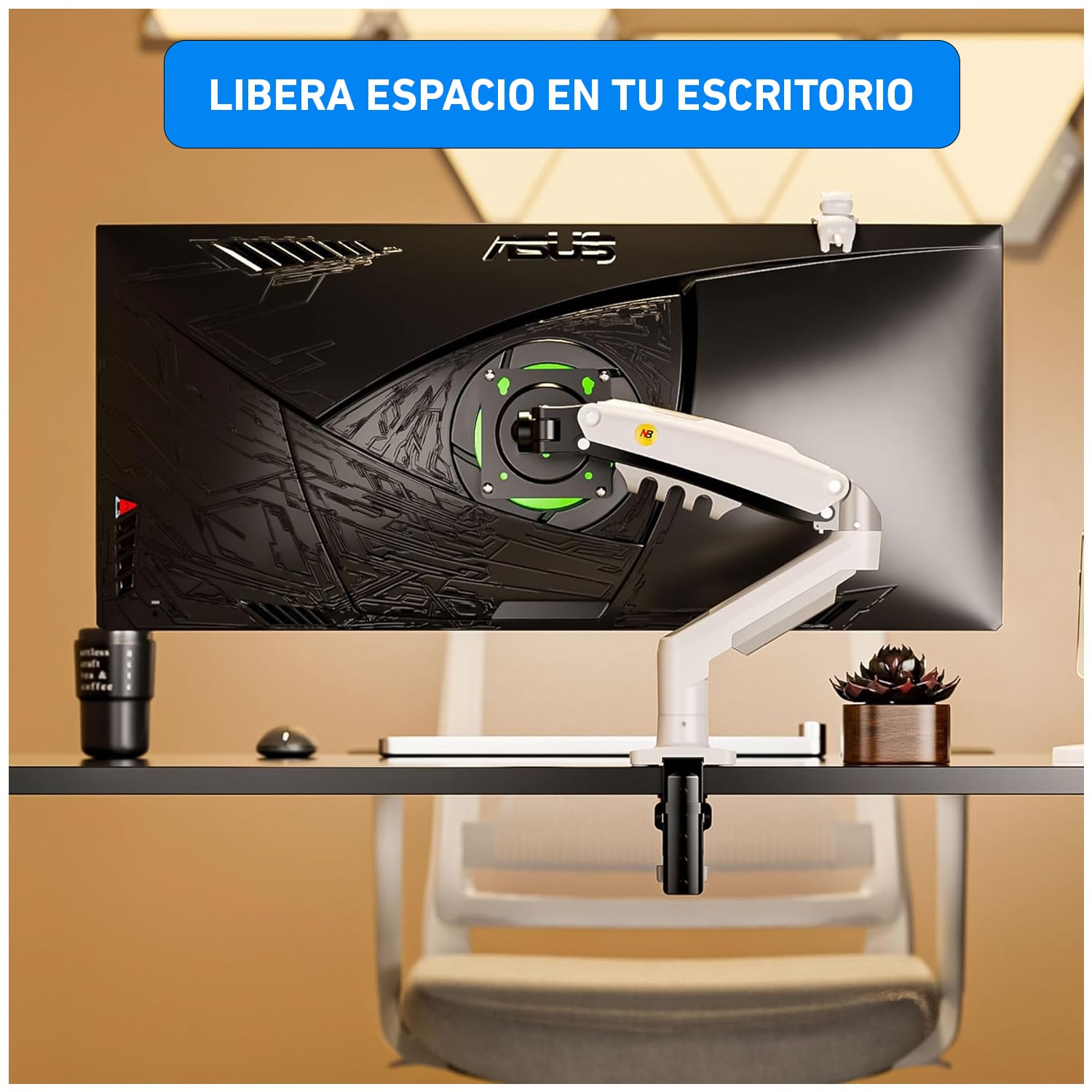 BRAZO SOPORTE RACK GIRATORIO DE MONITOR 17' 32' NORTH BAYOU F80-XE BLANCO - 4