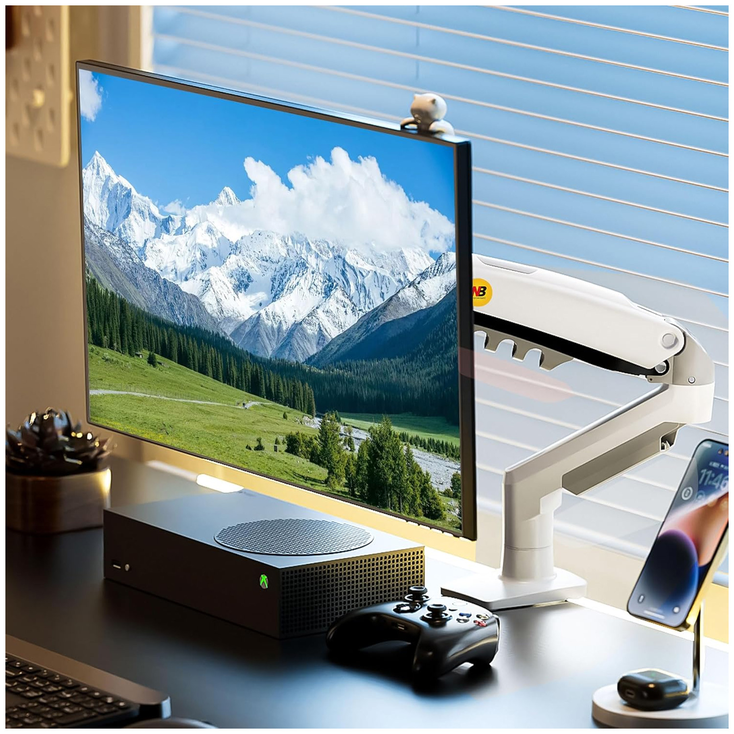 BRAZO SOPORTE RACK GIRATORIO DE MONITOR 17' 32' NORTH BAYOU F80-XE BLANCO - 5
