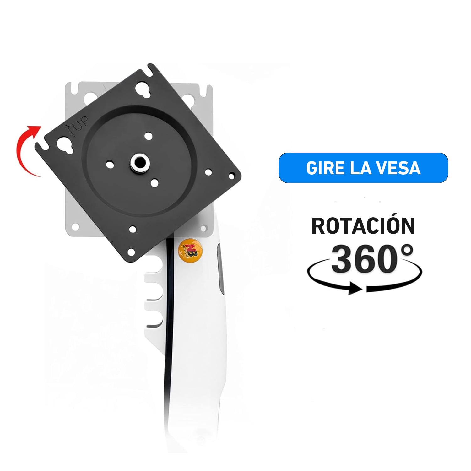 BRAZO SOPORTE RACK GIRATORIO DE MONITOR 17' 32' NORTH BAYOU F80-XE BLANCO - 6