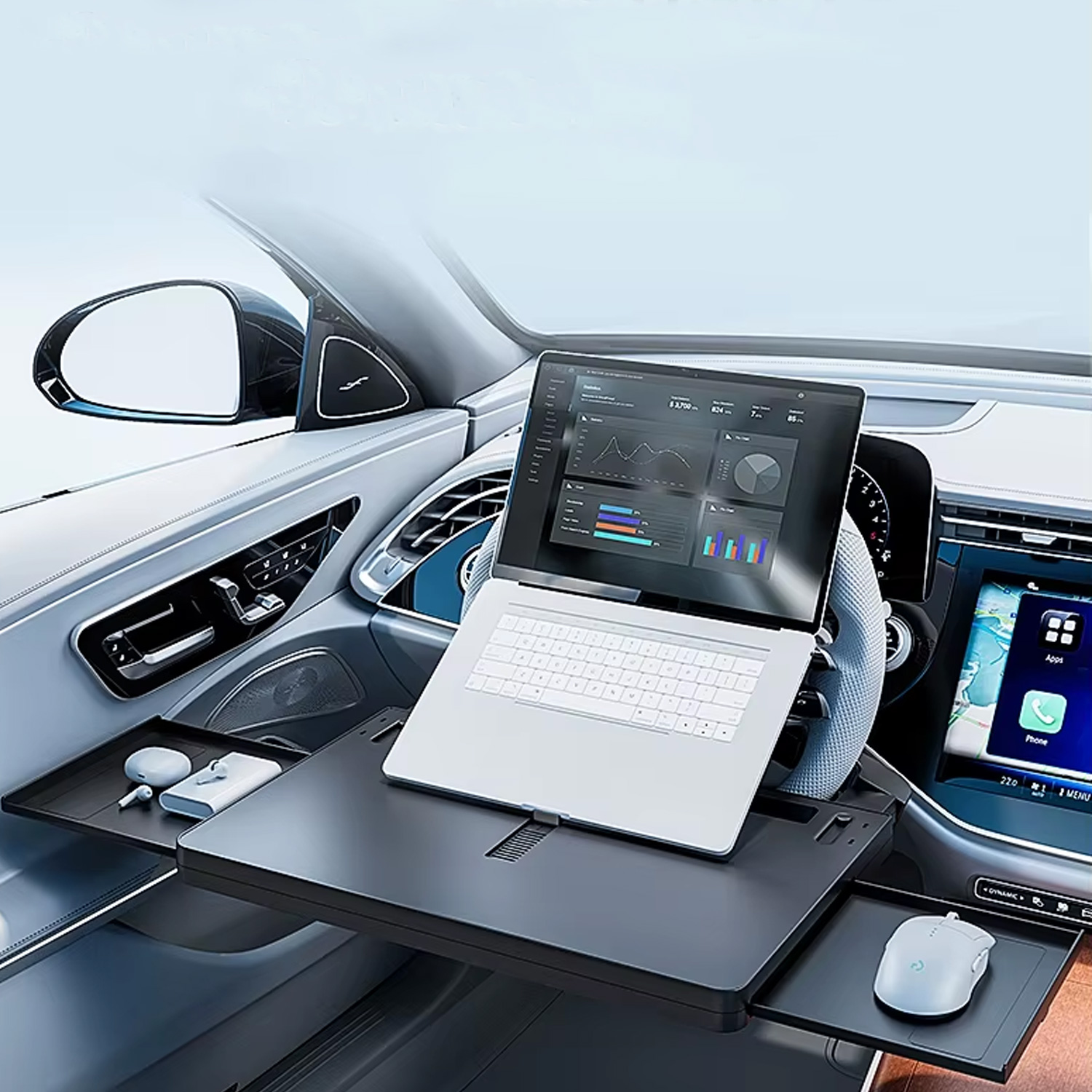 MESA SOPORTE PORTÁTIL PARA VOLANTE DE CARRO PARA LAPTOP Y ACCESORIOS A15 - 2