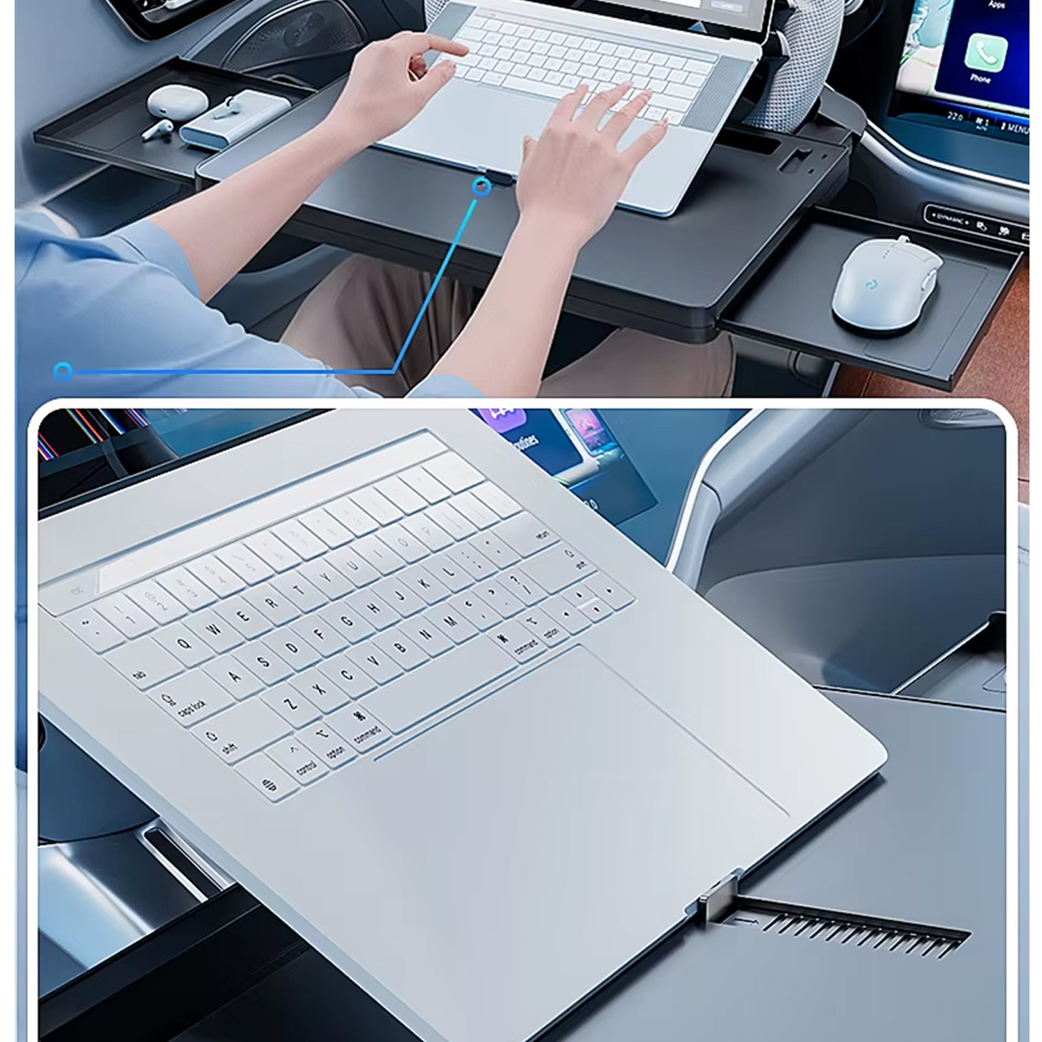 MESA SOPORTE PORTÁTIL PARA VOLANTE DE CARRO PARA LAPTOP Y ACCESORIOS A15 - 4