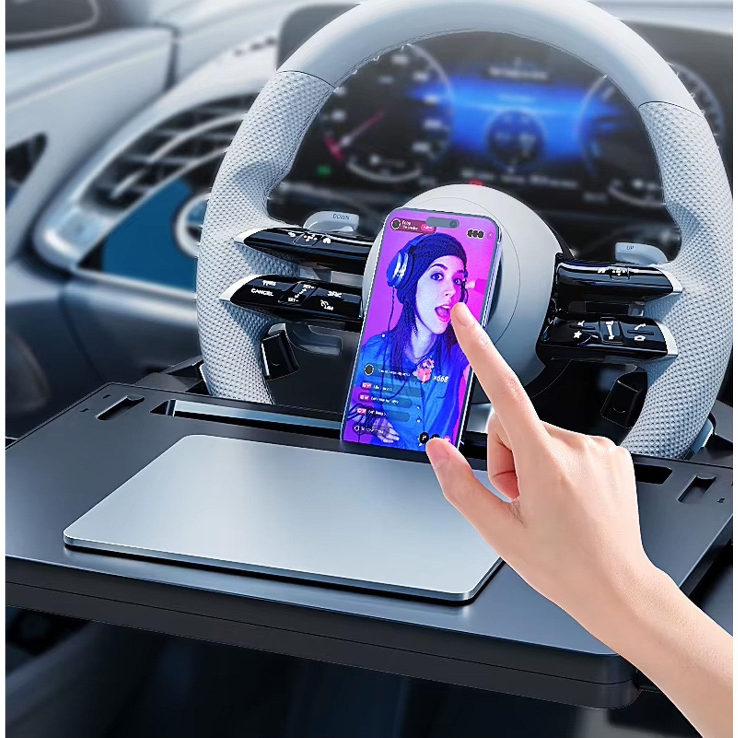 MESA SOPORTE PORTÁTIL PARA VOLANTE DE CARRO PARA LAPTOP Y ACCESORIOS A15 - 6