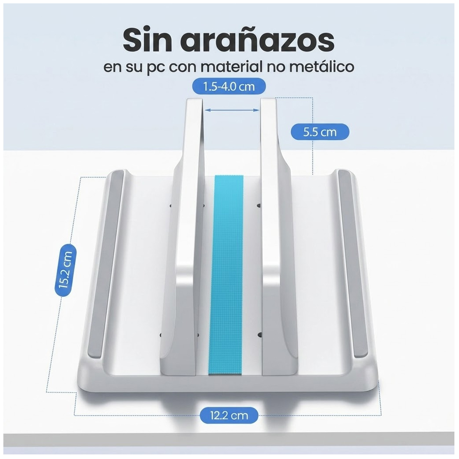 SOPORTE BASE VERTICAL DE ESCRITORIO PARA LAPTOP TABLET Y CELULAR AJUSTABLE VAYDEER SZ2S012 - 6