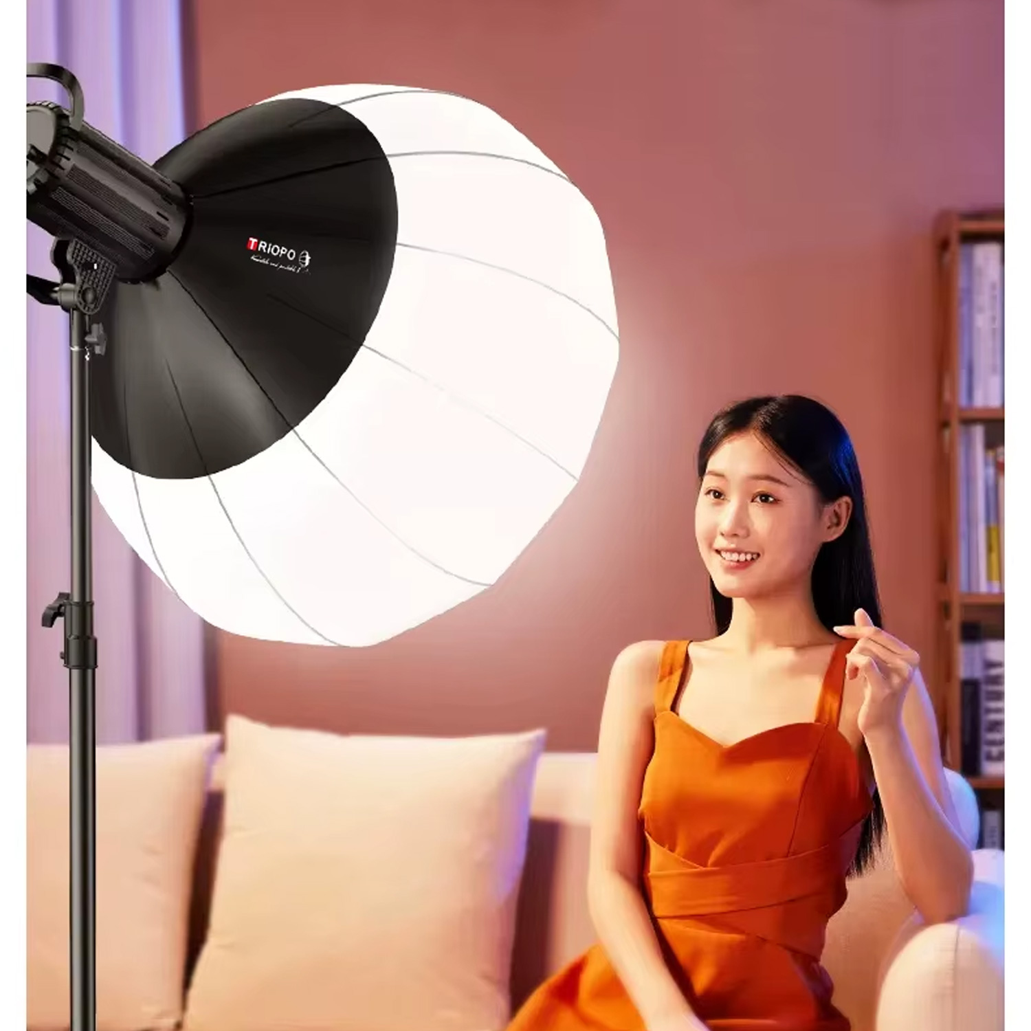 SOFTBOX TRIOPO 65CM DIFUSOR DE LUZ GLOBO ESFÉRICO PARA FOTOGRAFÍA KQ65 - 3