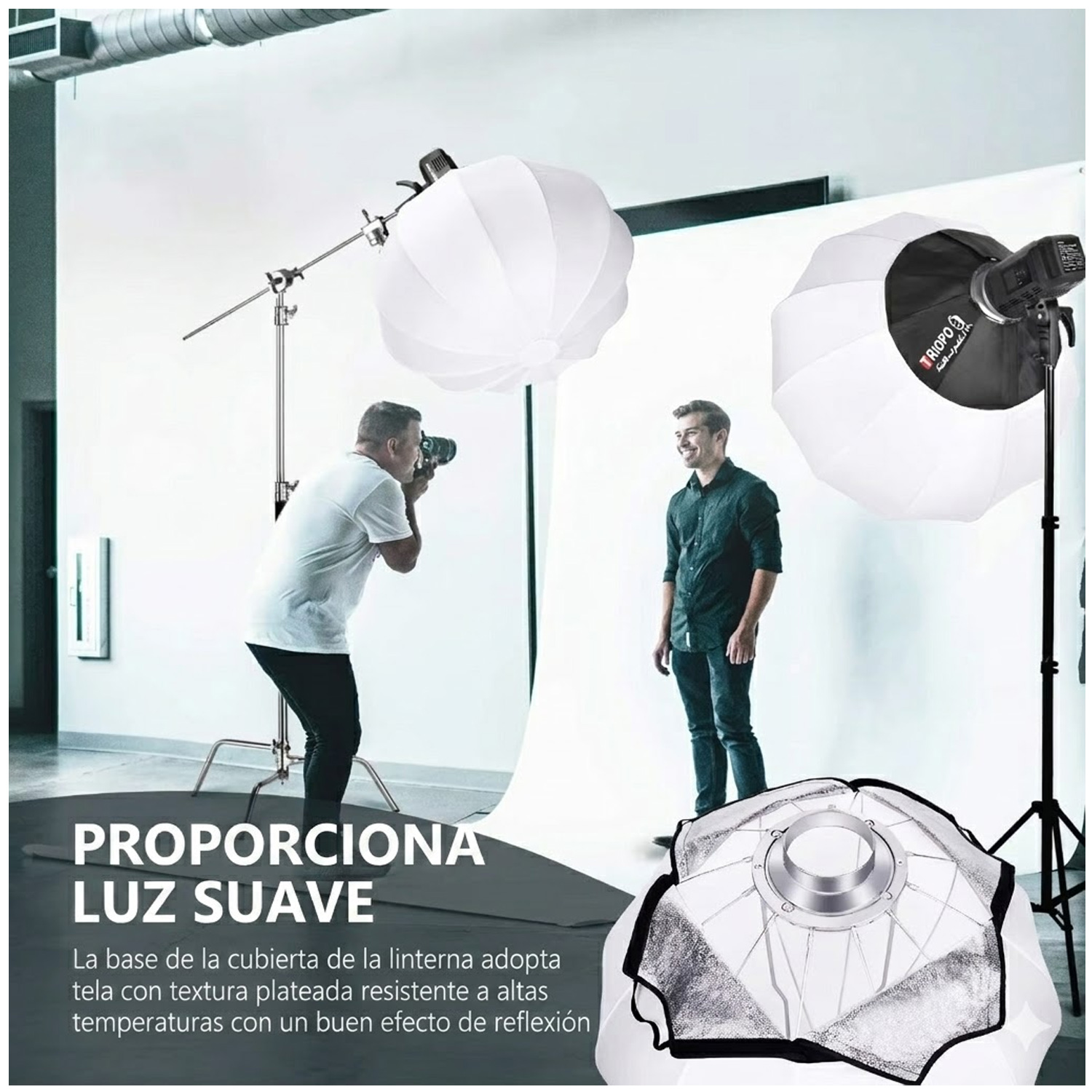 SOFTBOX TRIOPO 65CM DIFUSOR DE LUZ GLOBO ESFÉRICO PARA FOTOGRAFÍA KQ65 - 8