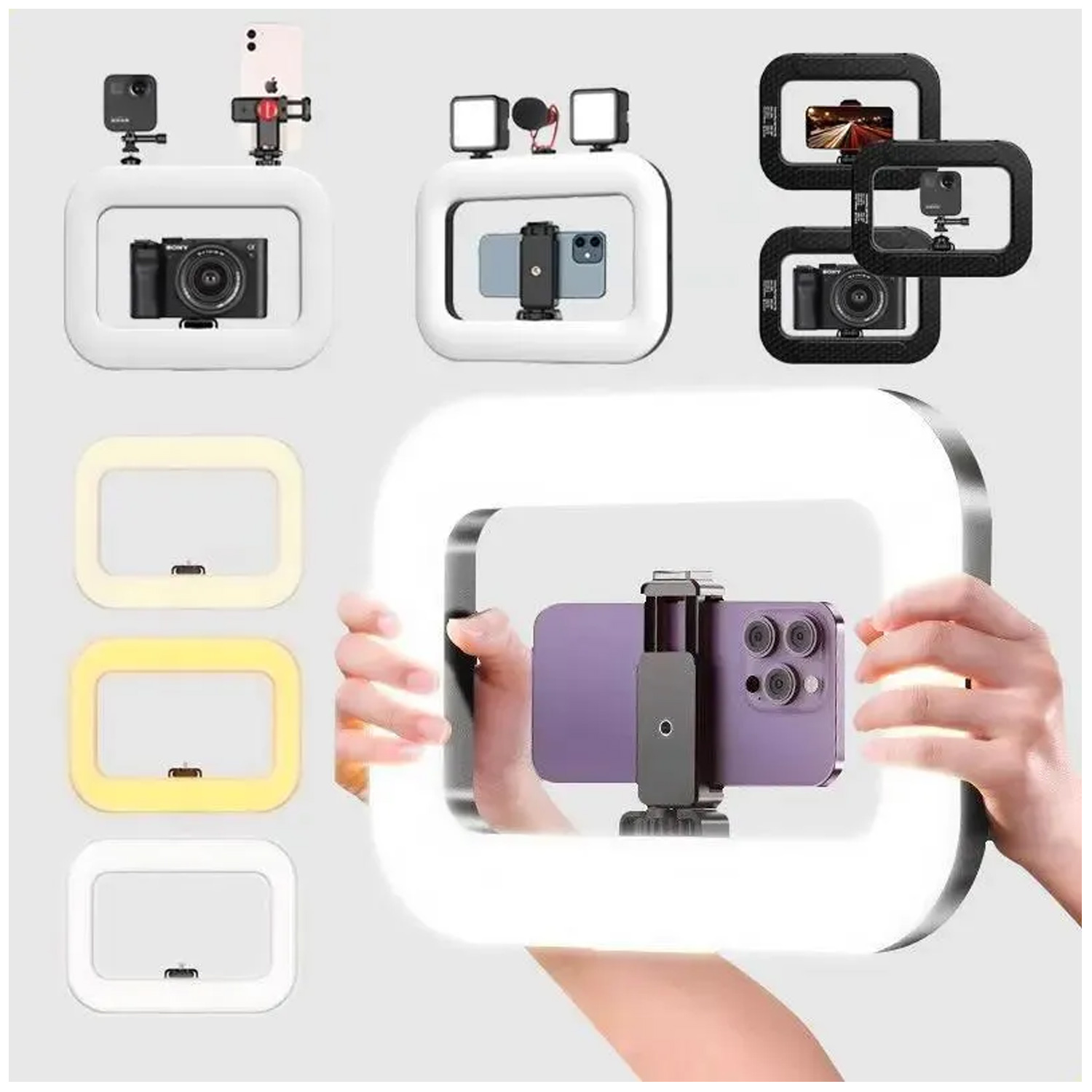 ARRO DE LUZ LED PORTÁTIL PARA CELULAR FOTOGRAFÍA UNIVERSAL YM200 - 3