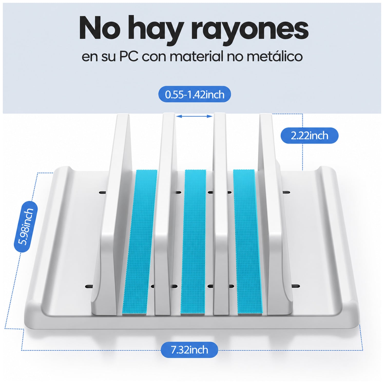 SOPORTE  VERTICAL DE ESCRITORIO PARA LAPTOP TABLET Y CELULAR AJUSTABLE SZ2S032 - 4