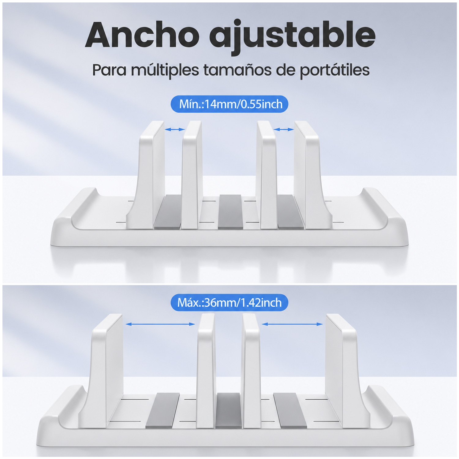 SOPORTE  VERTICAL DE ESCRITORIO PARA LAPTOP TABLET Y CELULAR AJUSTABLE SZ2S032 - 7