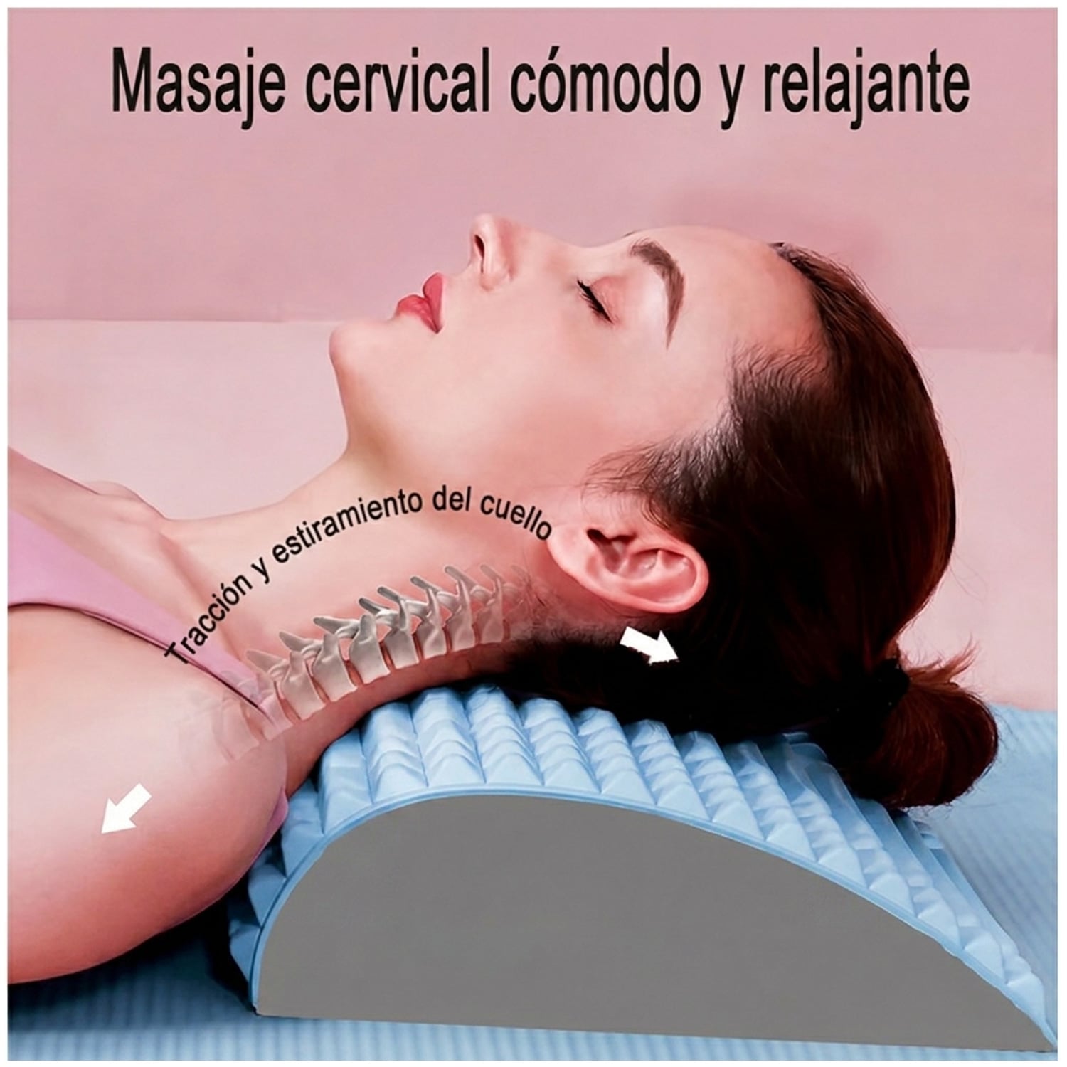 COJÍN MASAJE RESPALDAR LUMBAR CORRECTOR POSTURA BSP02 ALMOHADILLA DE ESTIRAMIENTO AZUL - 6