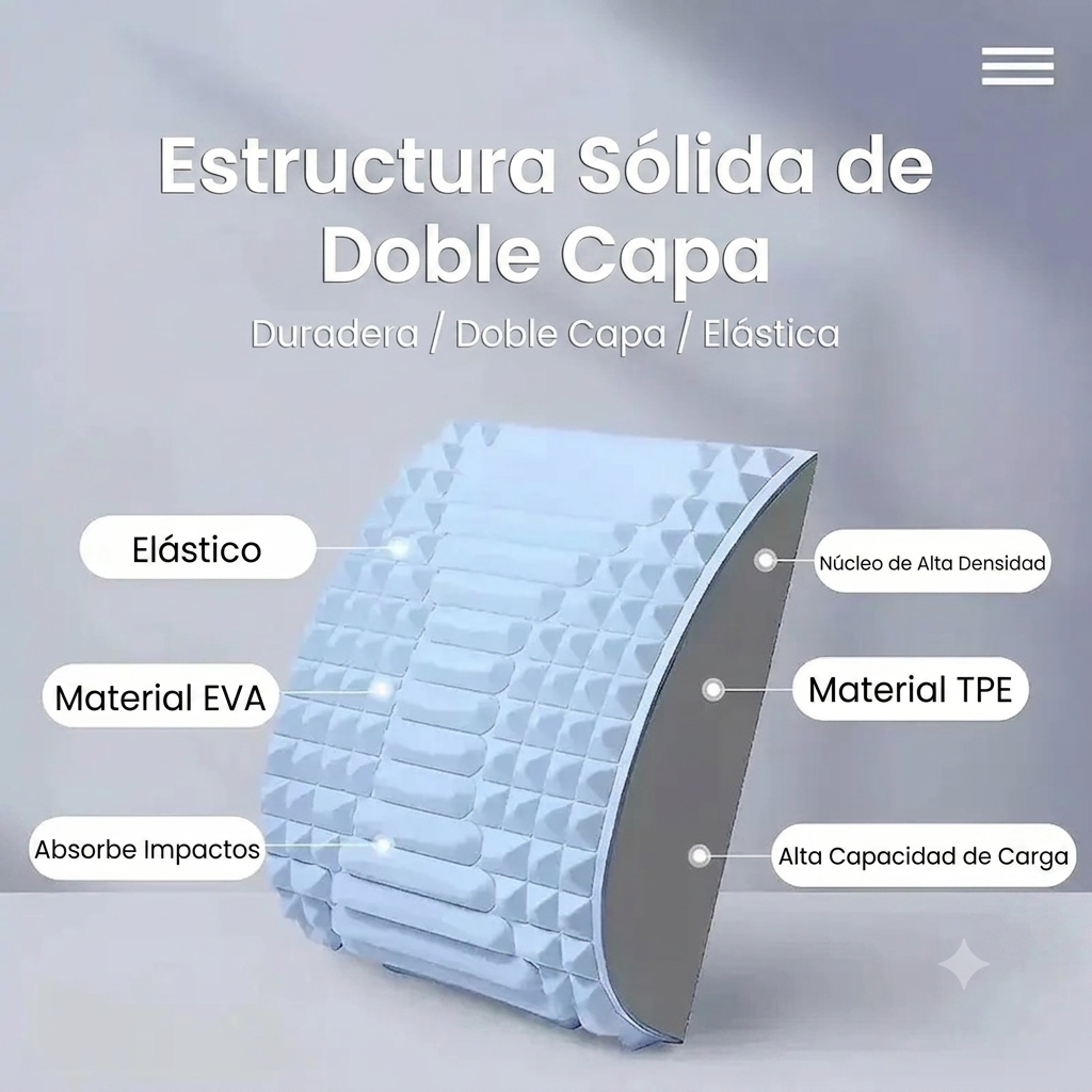 COJÍN MASAJE RESPALDAR LUMBAR CORRECTOR POSTURA BSP02 ALMOHADILLA DE ESTIRAMIENTO AZUL - 7