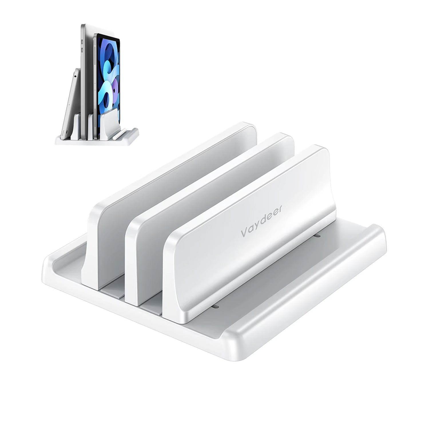 SOPORTE BASE VERTICAL 4 EN 1 DE ESCRITORIO PARA LAPTOP TABLET Y CELULAR AJUSTABLE SZ2S022 - 1