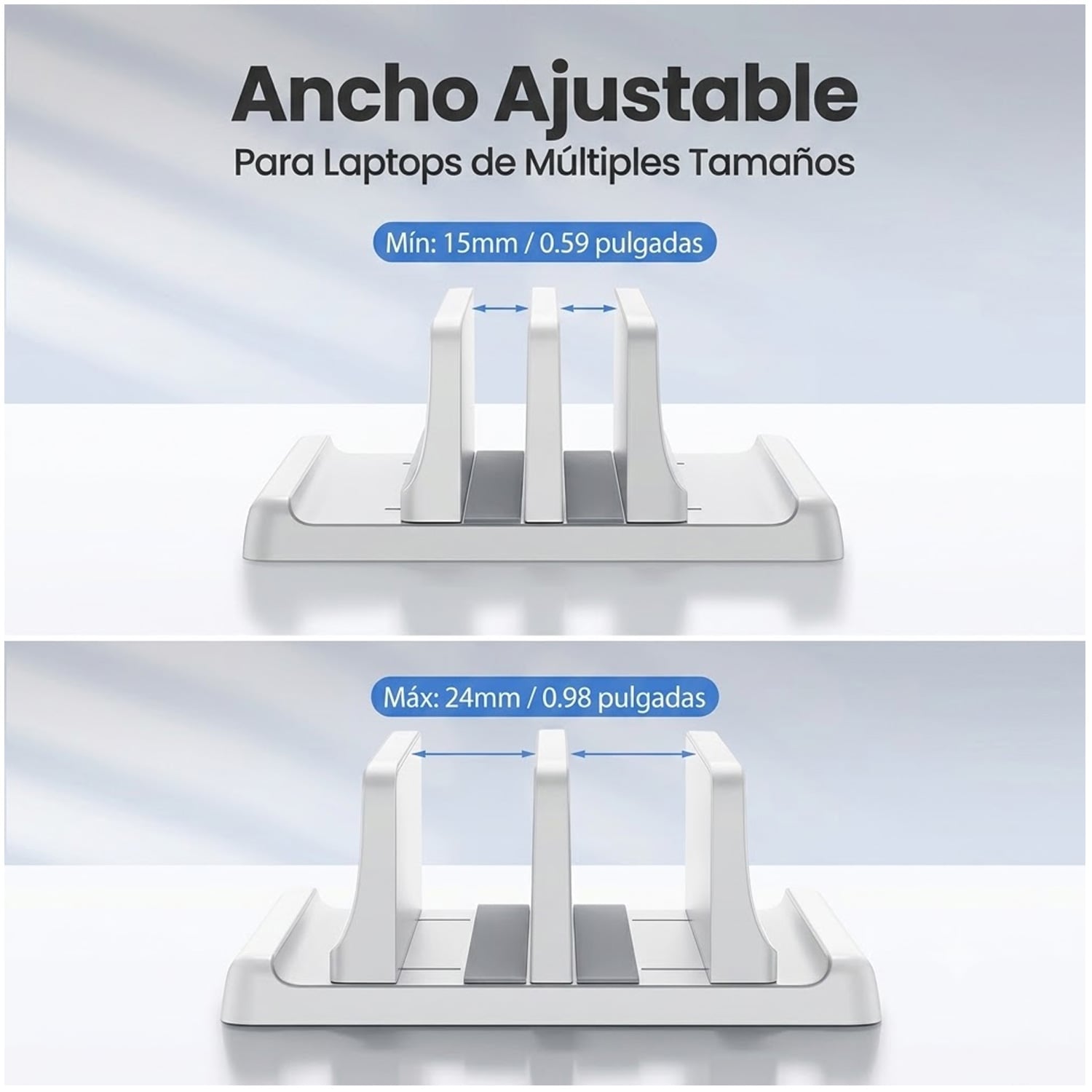 SOPORTE BASE VERTICAL 4 EN 1 DE ESCRITORIO PARA LAPTOP TABLET Y CELULAR AJUSTABLE SZ2S022 - 7