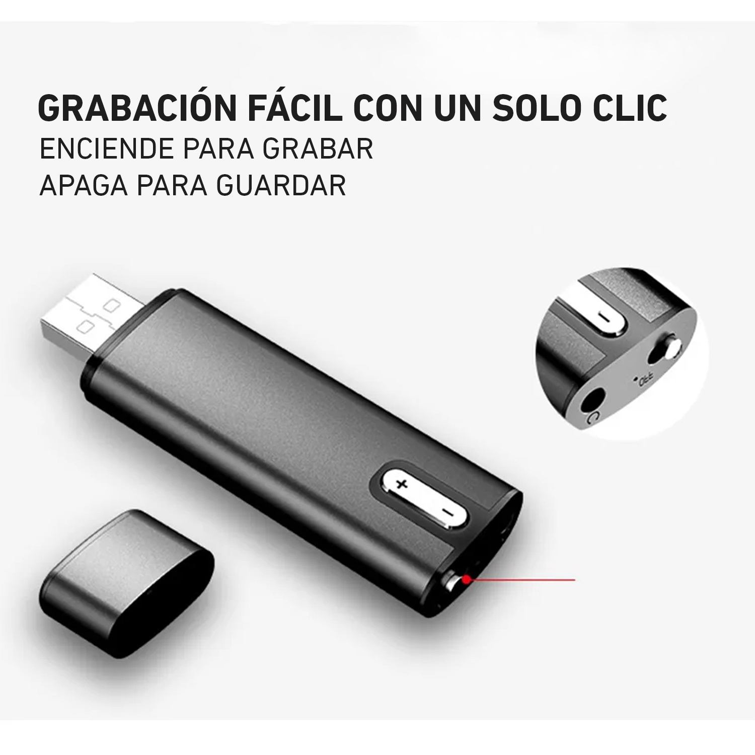 GRABADORA DE VOZ TIPO USB PORTÁTIL 16 GB Q16 - 4