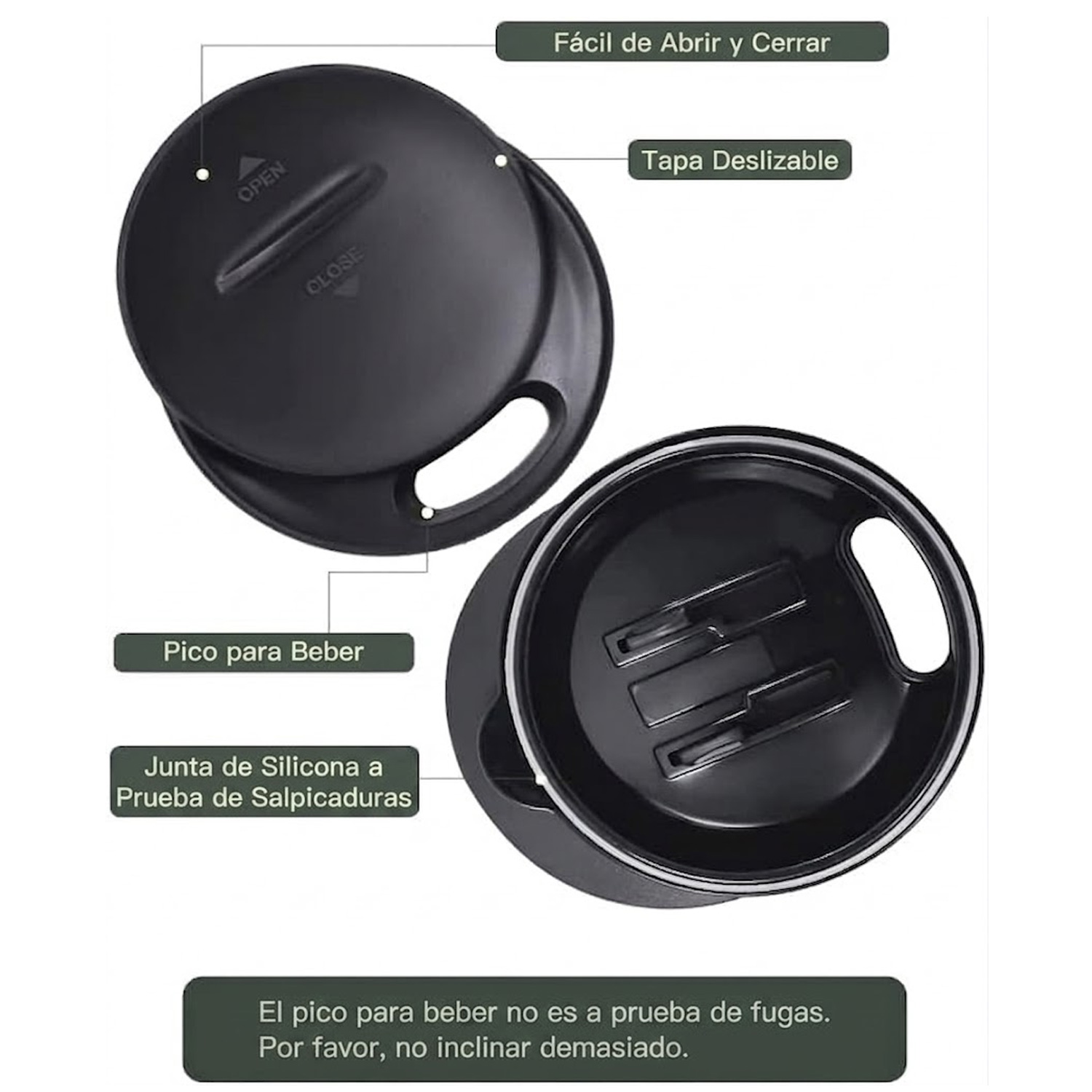 TAZA TÉRMICA AISLADA 16OZ IDEUS ACERO INOXIDABLE ANTIDERRAMES LILA MUG01 - 6