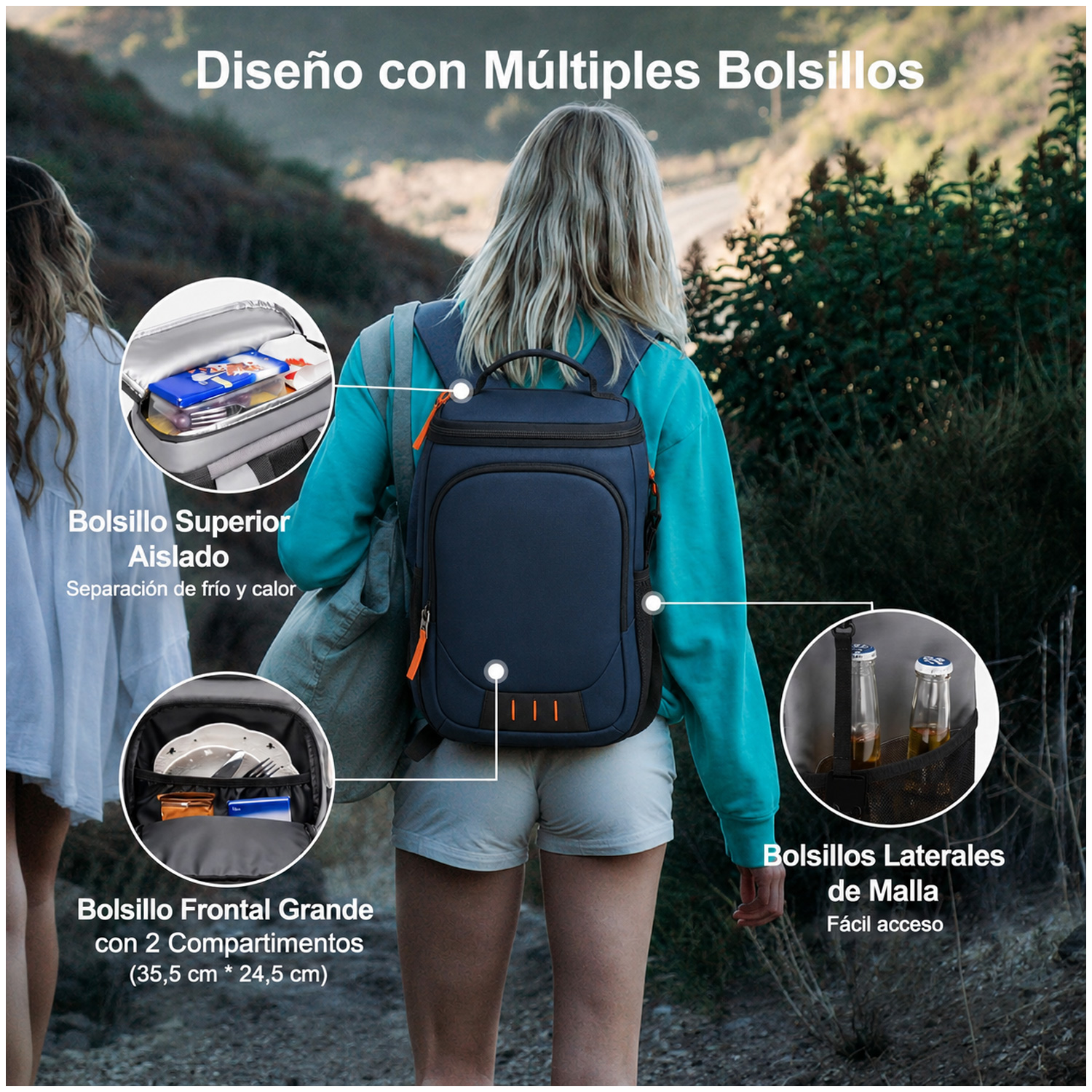 MOCHILA AISLADA LONCHERA TÉRMICA CAPACIDAD 330ML BP60 - 4