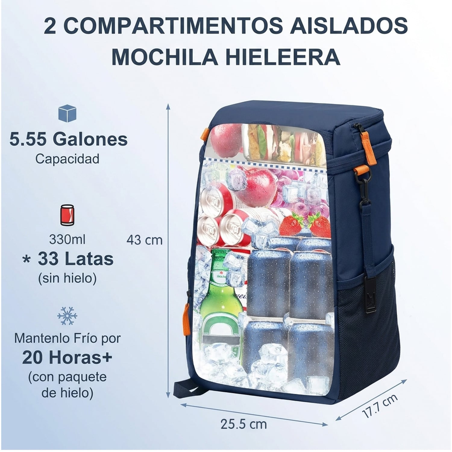 MOCHILA AISLADA LONCHERA TÉRMICA CAPACIDAD 330ML BP60 - 6