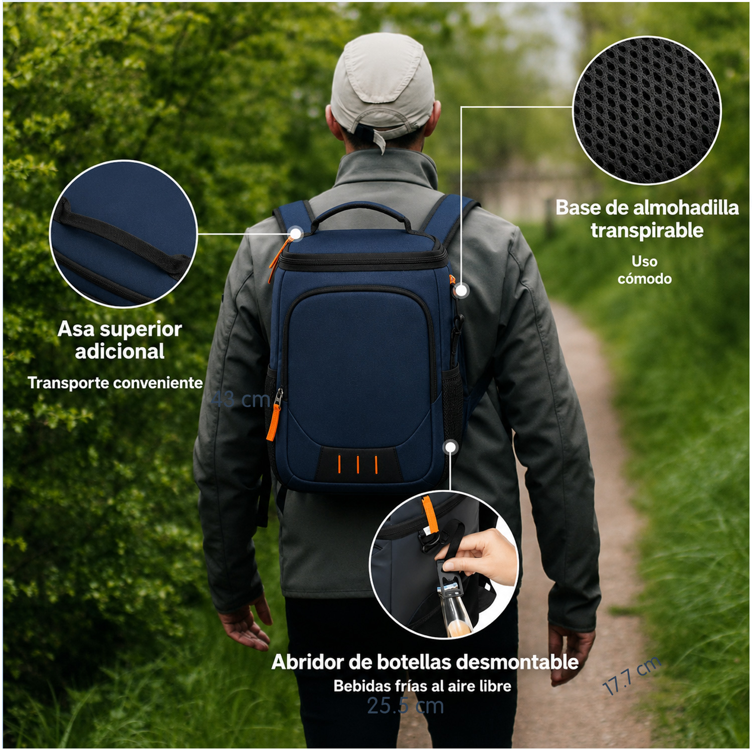 MOCHILA AISLADA LONCHERA TÉRMICA CAPACIDAD 330ML BP60 - 8