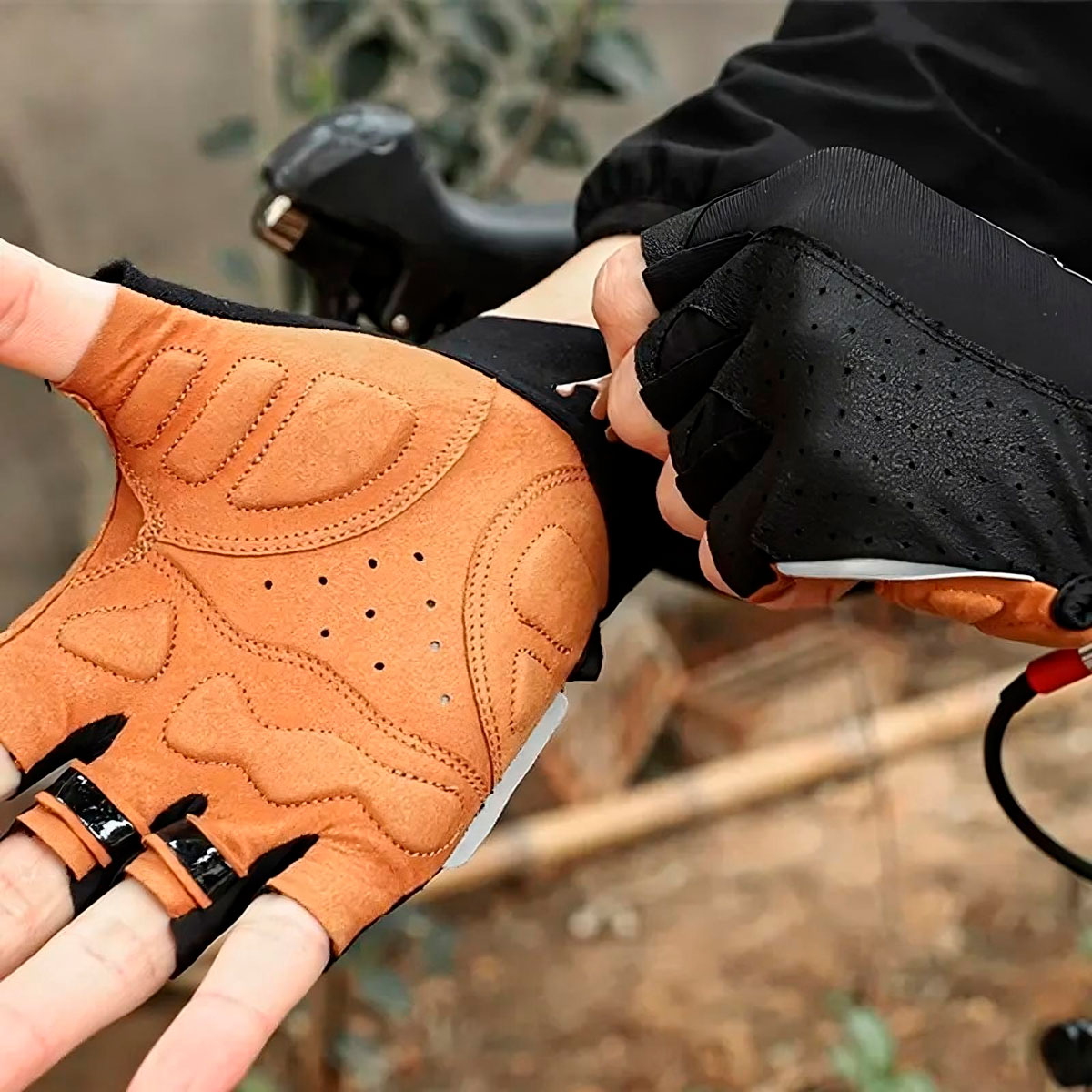 GUANTES WEST BIKING DE CICLISMO MOTOCICLETA GUANTE MEDIO DEDO - 4