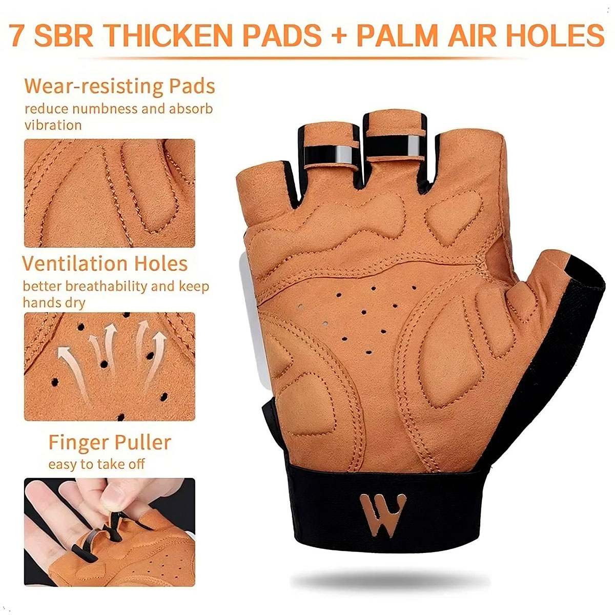 GUANTES WEST BIKING DE CICLISMO MOTOCICLETA GUANTE MEDIO DEDO - 6