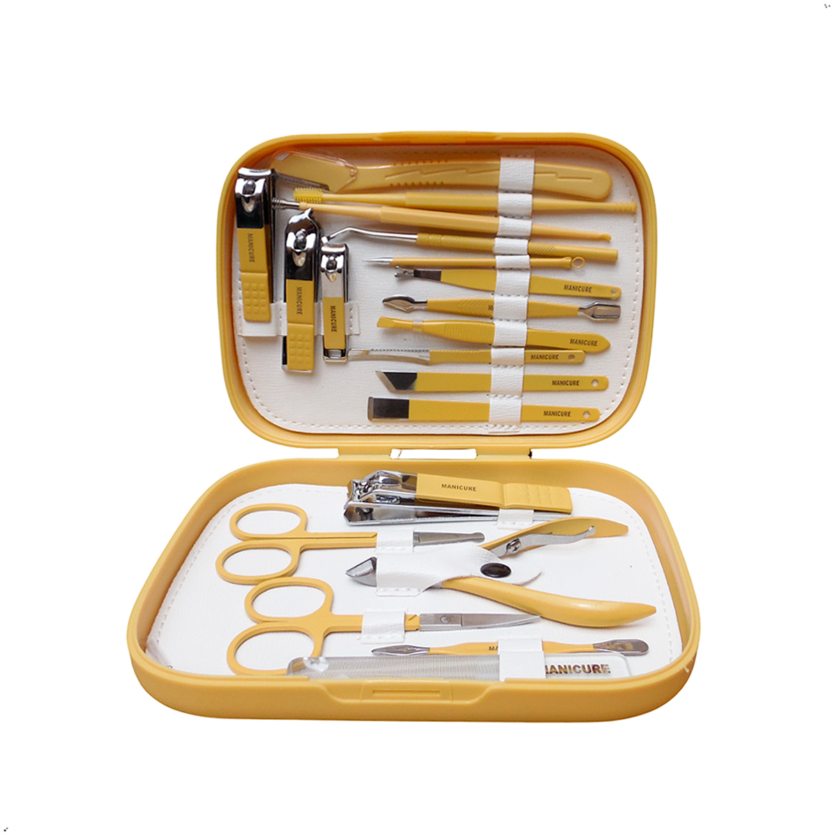 SET DE MANICURE PEDICURE 20 PIEZAS ACERO CORTAUÑAS - 1