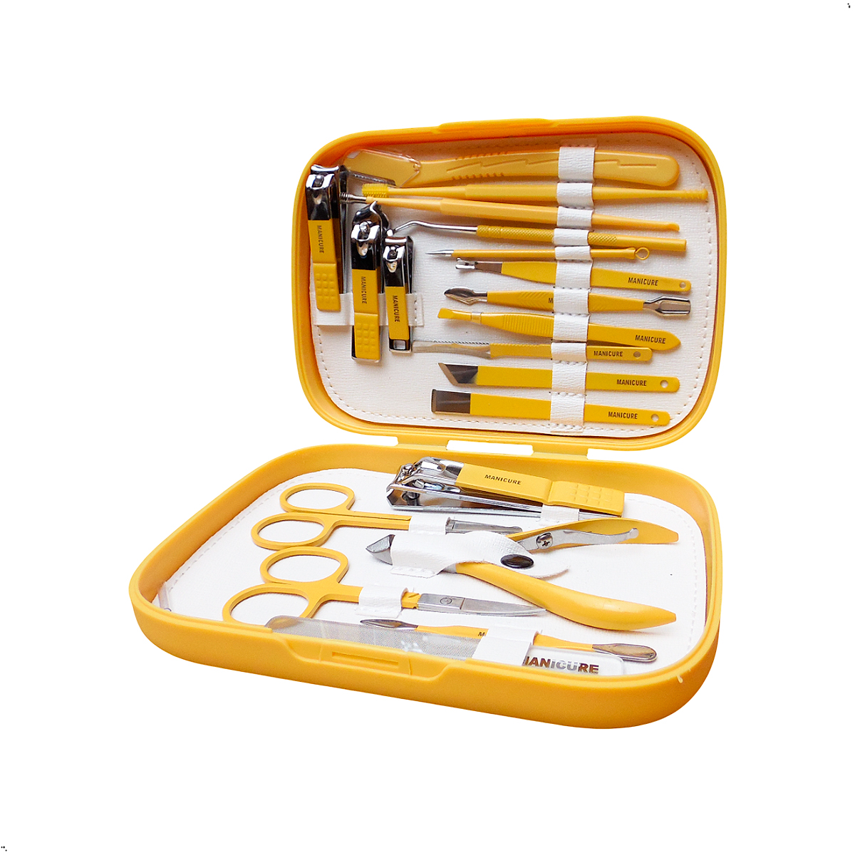 SET DE MANICURE PEDICURE 20 PIEZAS ACERO CORTAUÑAS - 2