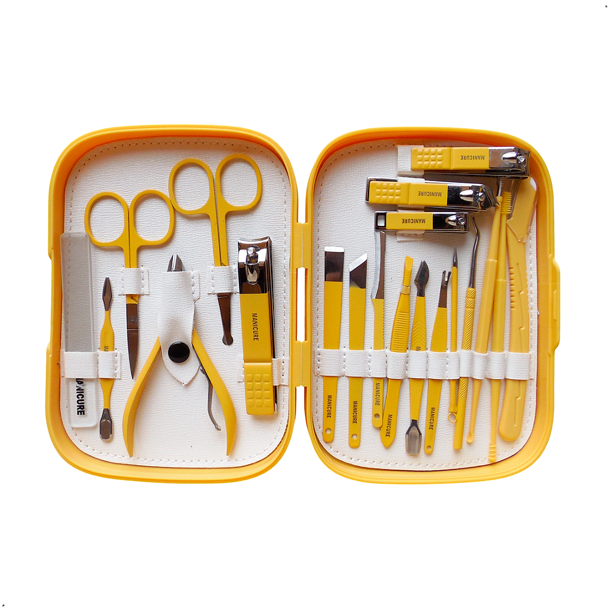 SET DE MANICURE PEDICURE 20 PIEZAS ACERO CORTAUÑAS - 3