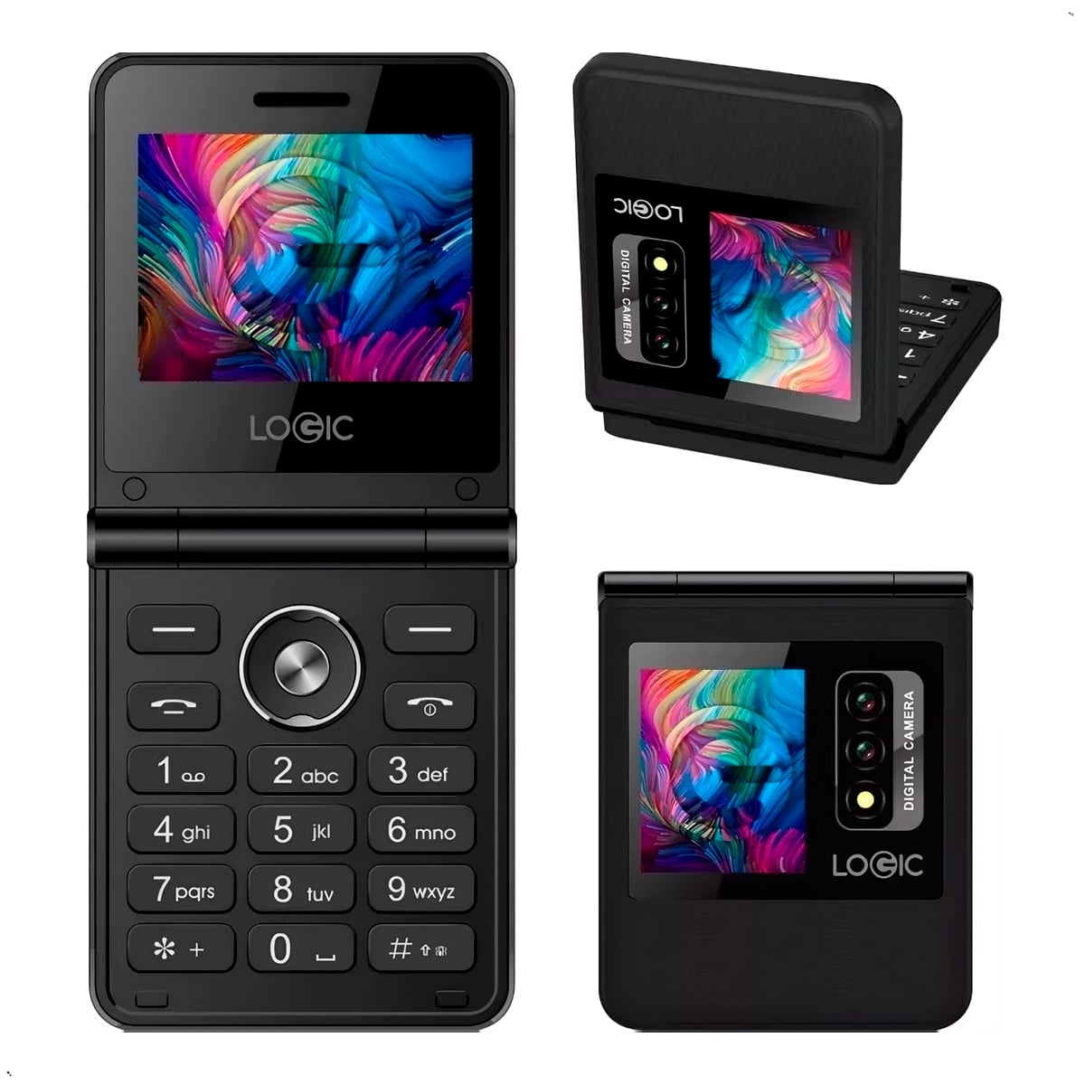 CELULAR BASICO PLEGABLE LOGIC Z1L 4G DUAL SIM COLOR GRIS - 1