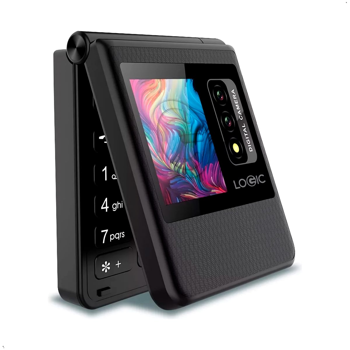 CELULAR BASICO PLEGABLE LOGIC Z1L 4G DUAL SIM COLOR GRIS - 2