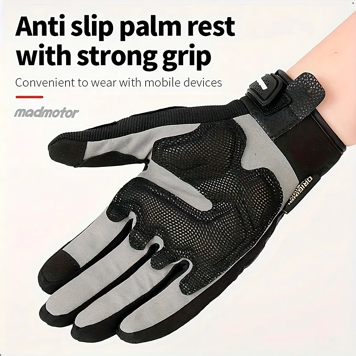 GUANTES MOTOCICLETA COMPATIBLES CON PANTALLA TÁCTIL MADMOTOR REFLECTANTE - 3