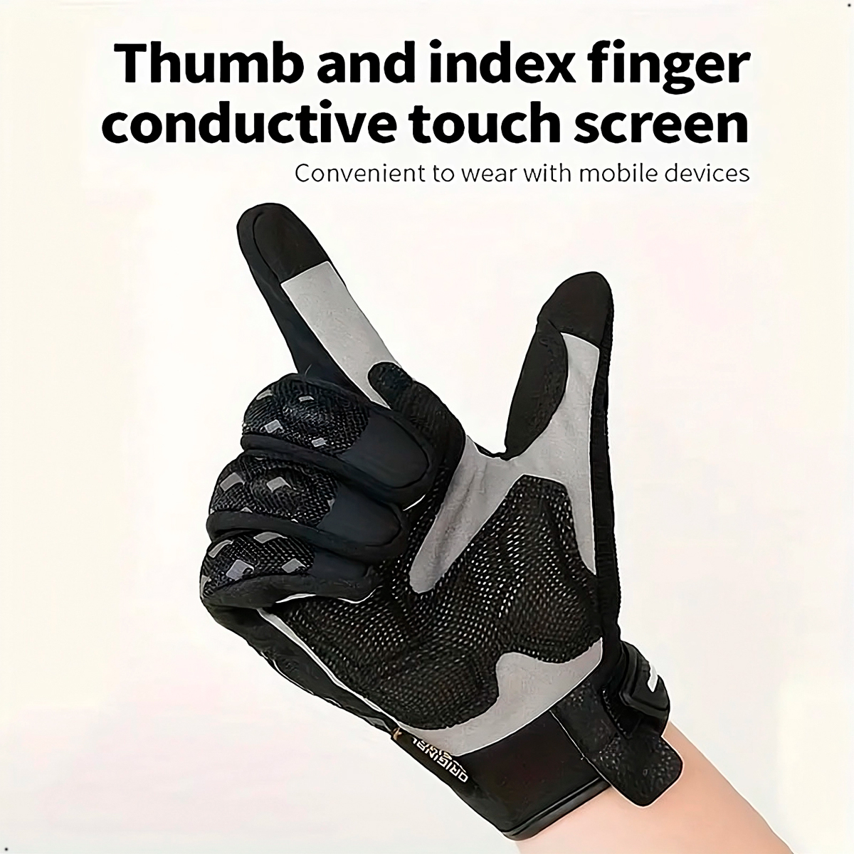 GUANTES MOTOCICLETA COMPATIBLES CON PANTALLA TÁCTIL MADMOTOR REFLECTANTE - 4