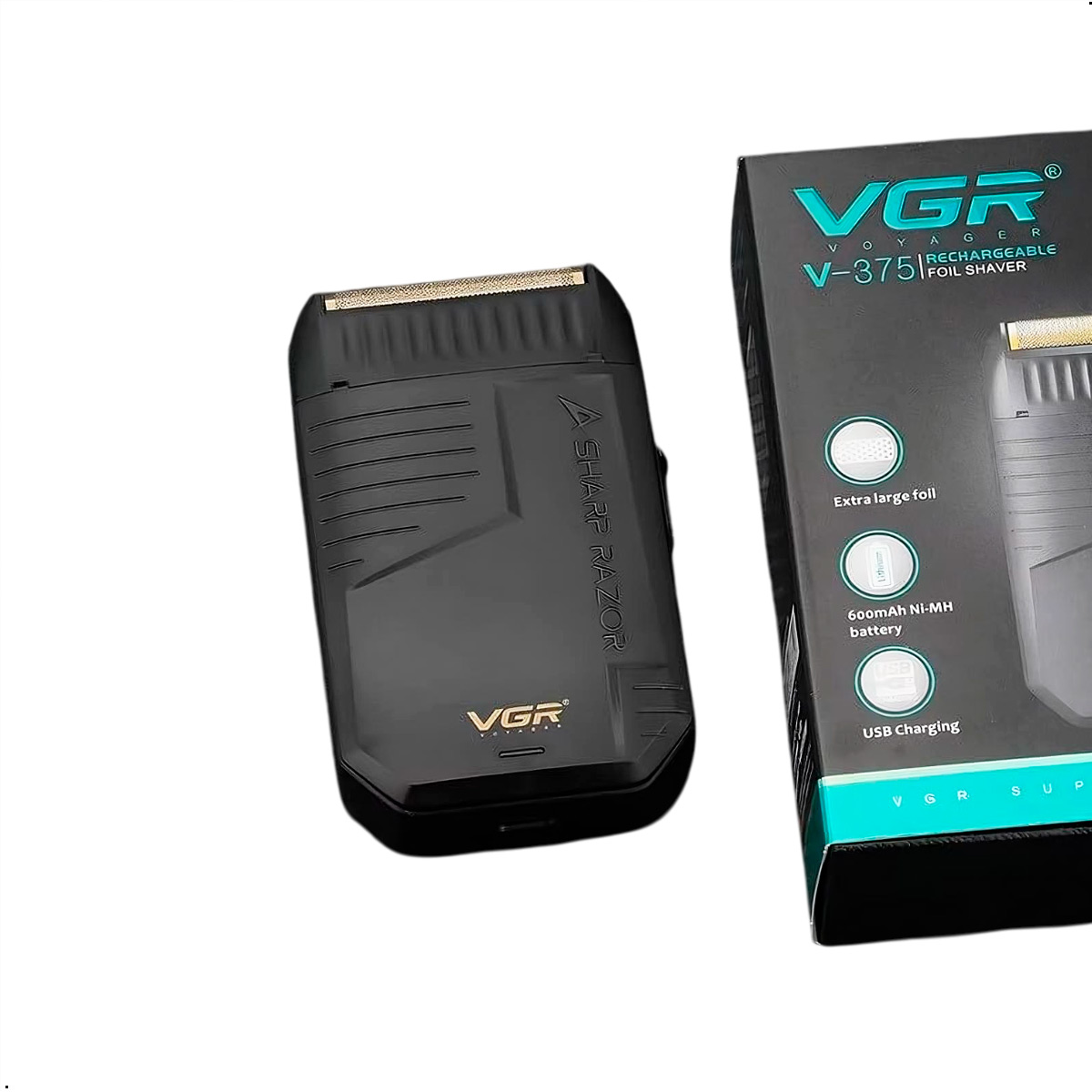 MÁQUINA AFEITAR SHAVER ELÉCTRICA 2EN1 PATILLERA VGR V-375 - 3