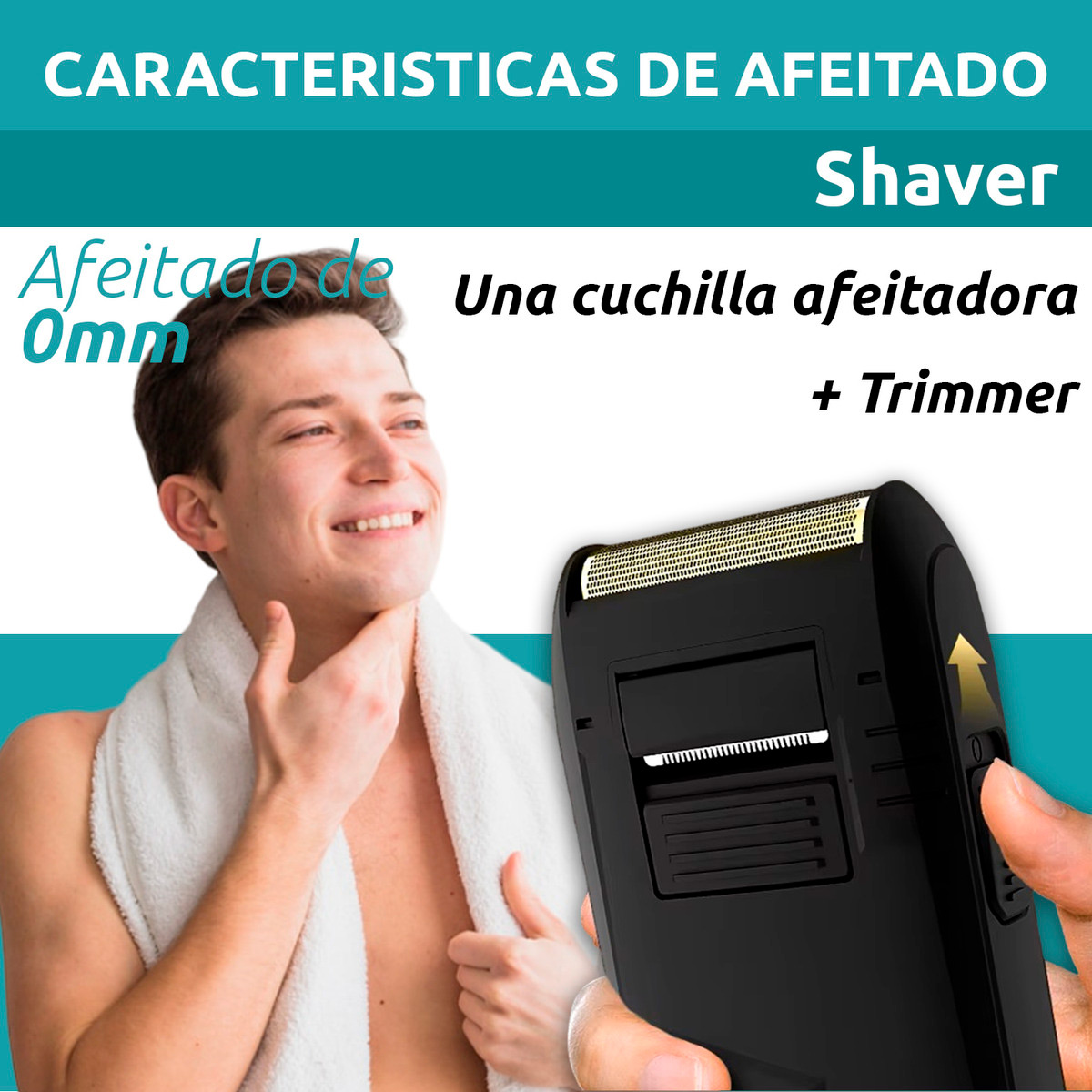 MÁQUINA AFEITAR SHAVER ELÉCTRICA 2EN1 PATILLERA VGR V-375 - 4