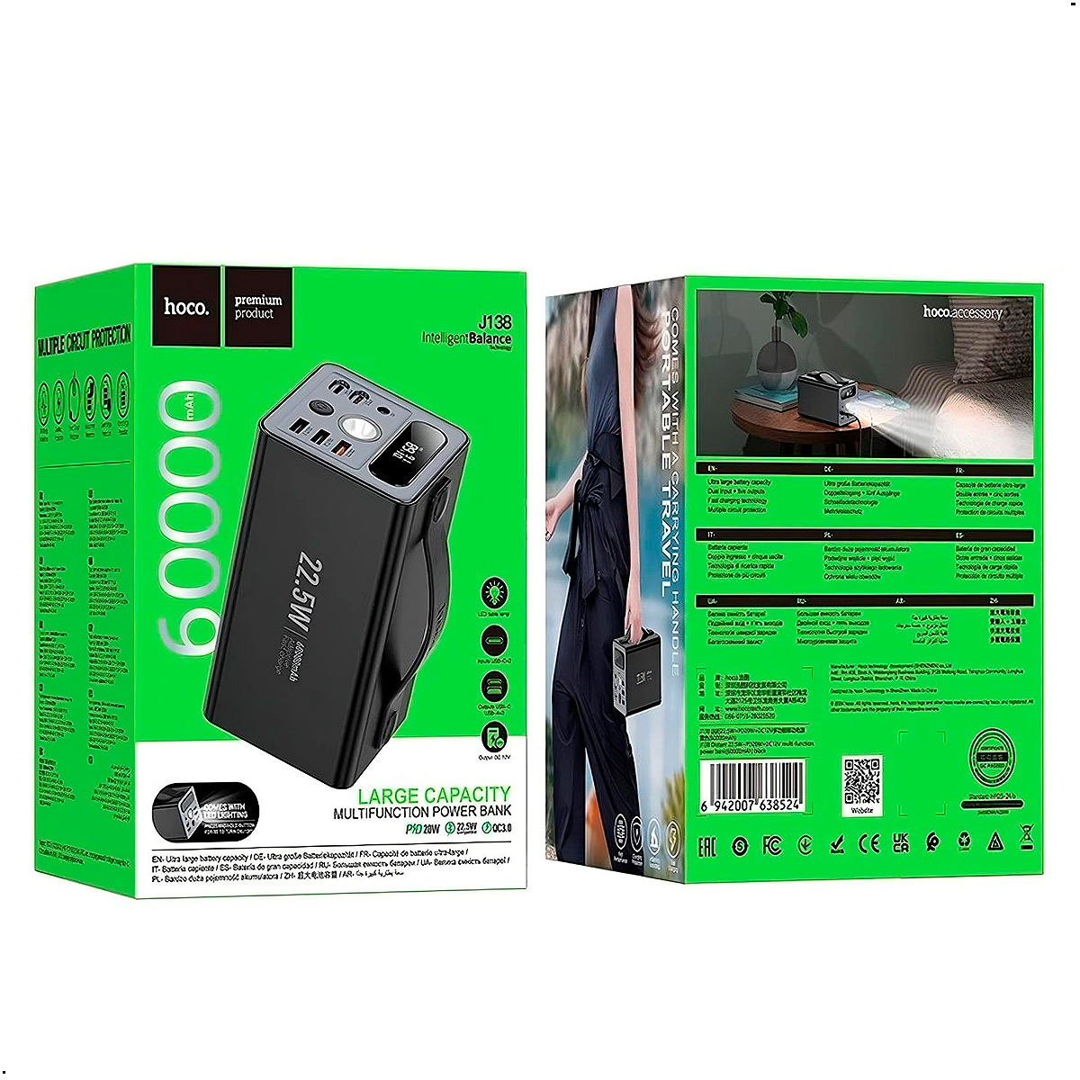 POWER BANK 60.000 MAH 22.5W PANTALLA DIGITAL PORTATIL - 1