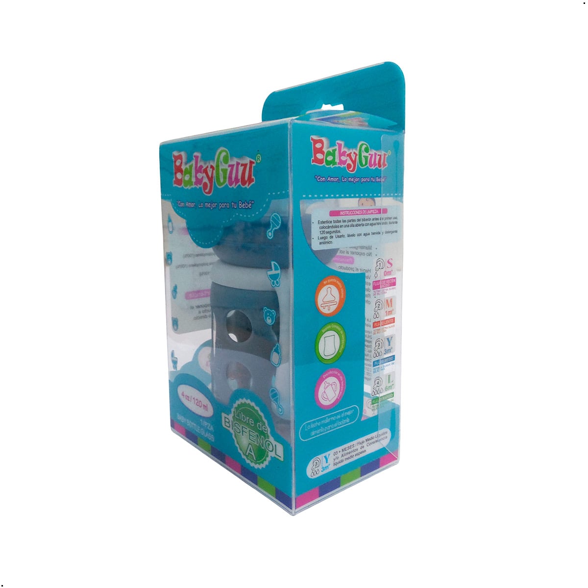 BIBERON VIDRIO 120ML CON PROTECTOR SILICONA BABYGUU LIBRE BISFENOL A - 5